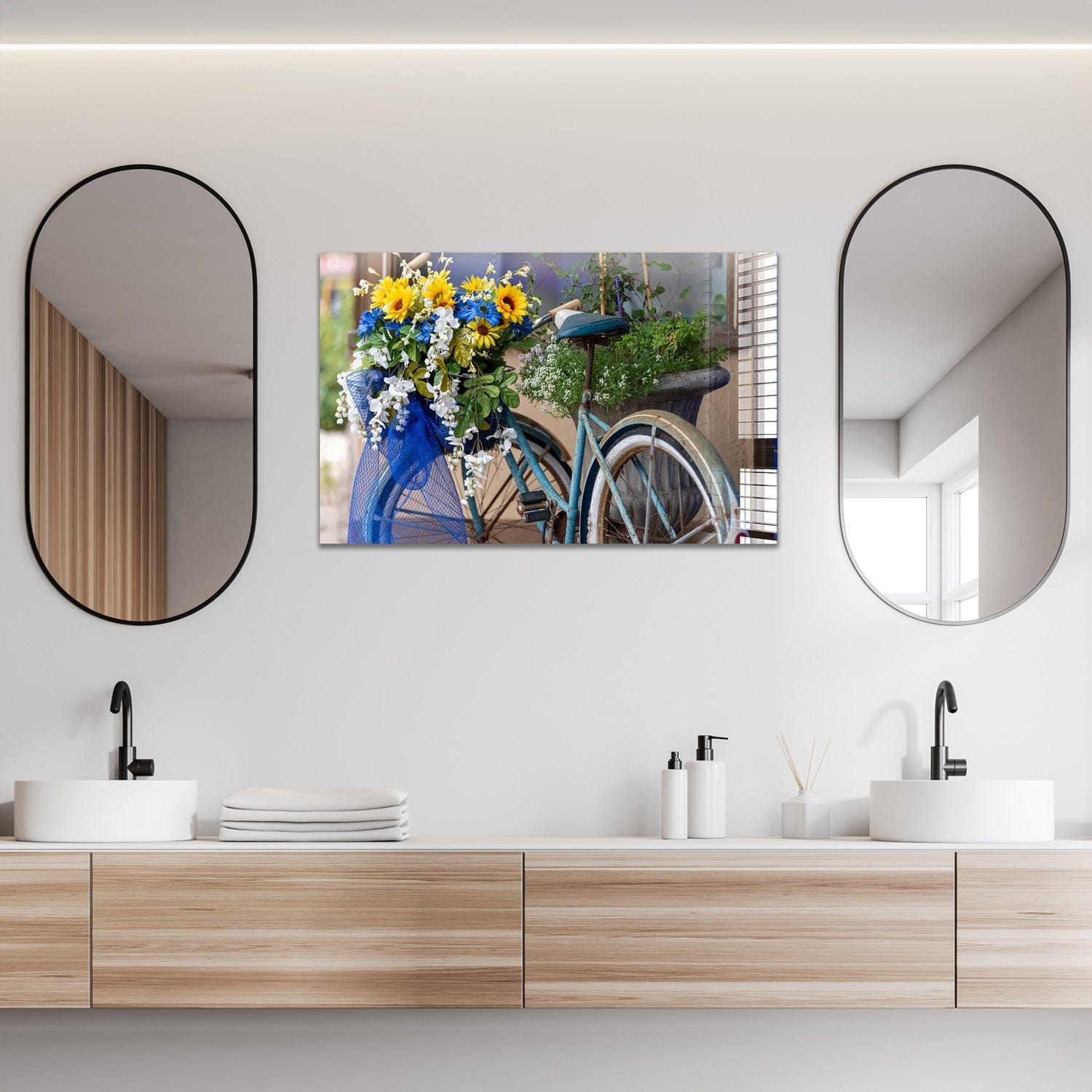 Artronauts Glass Print Floral Bicycle