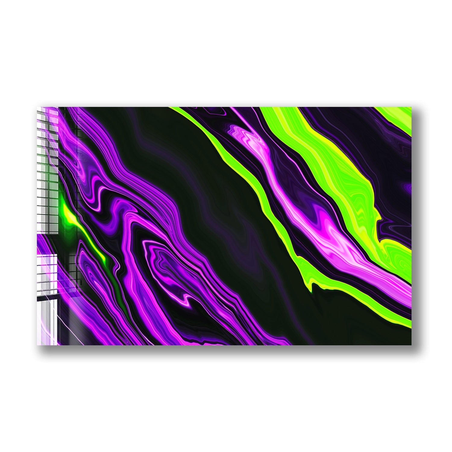 Artronauts Glass Print Purple & Green Neon
