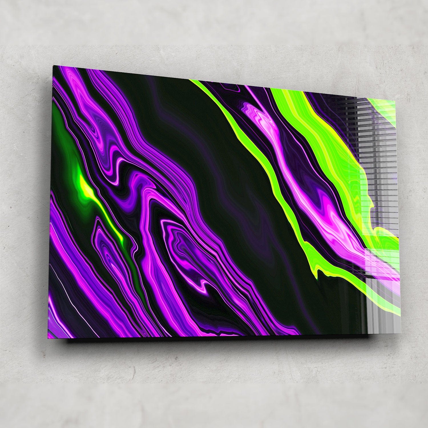 Artronauts Glass Print Purple & Green Neon