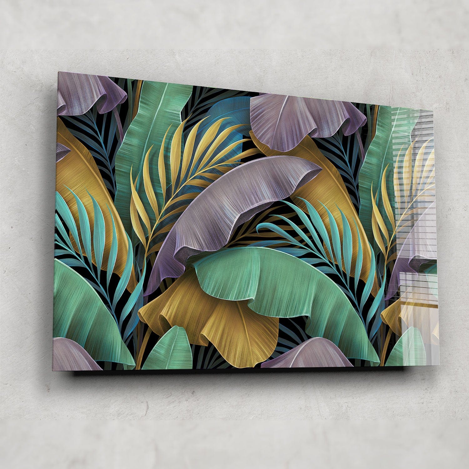 Artronauts Glass Print Colourful Tropical Leaves