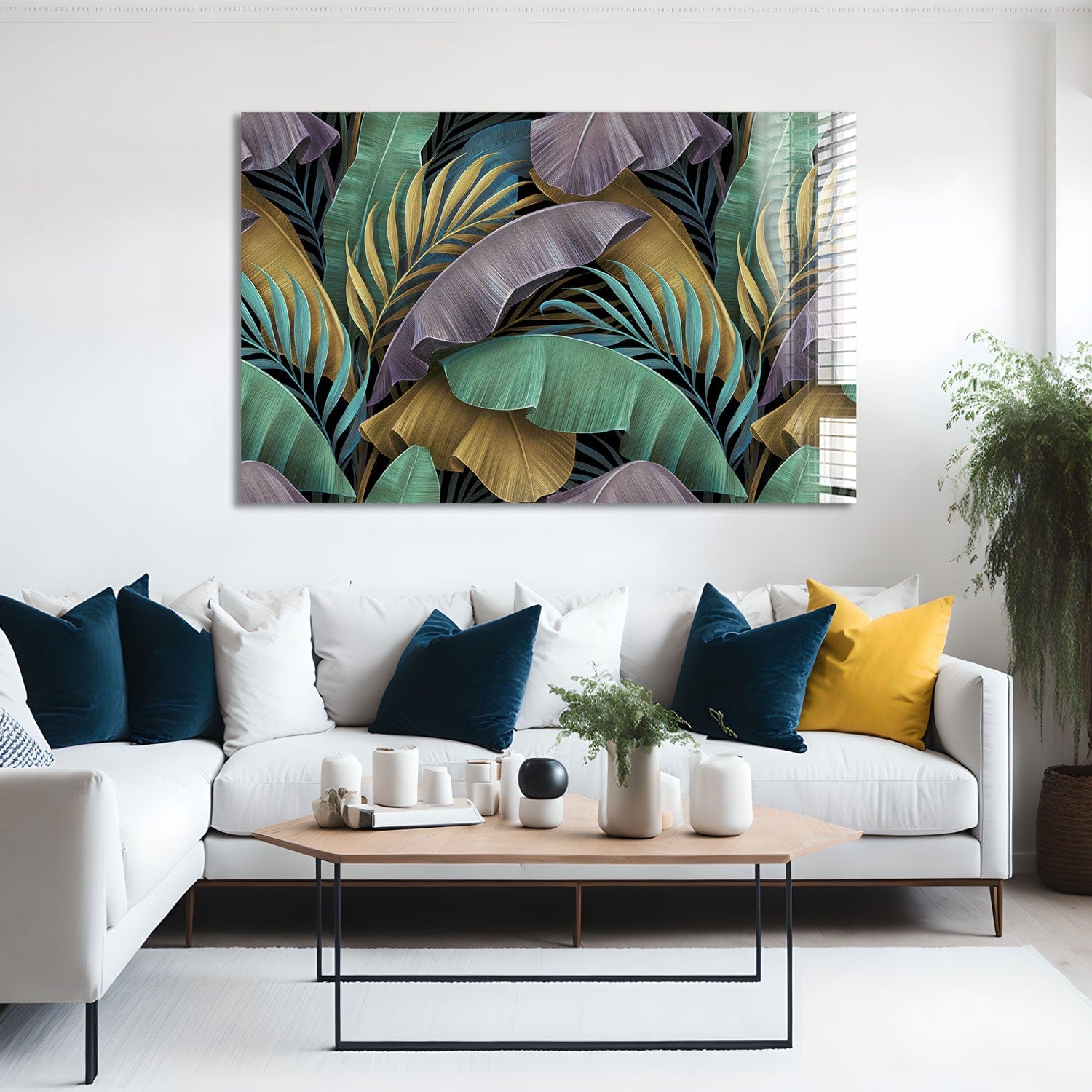 Artronauts Glass Print Colourful Tropical Leaves