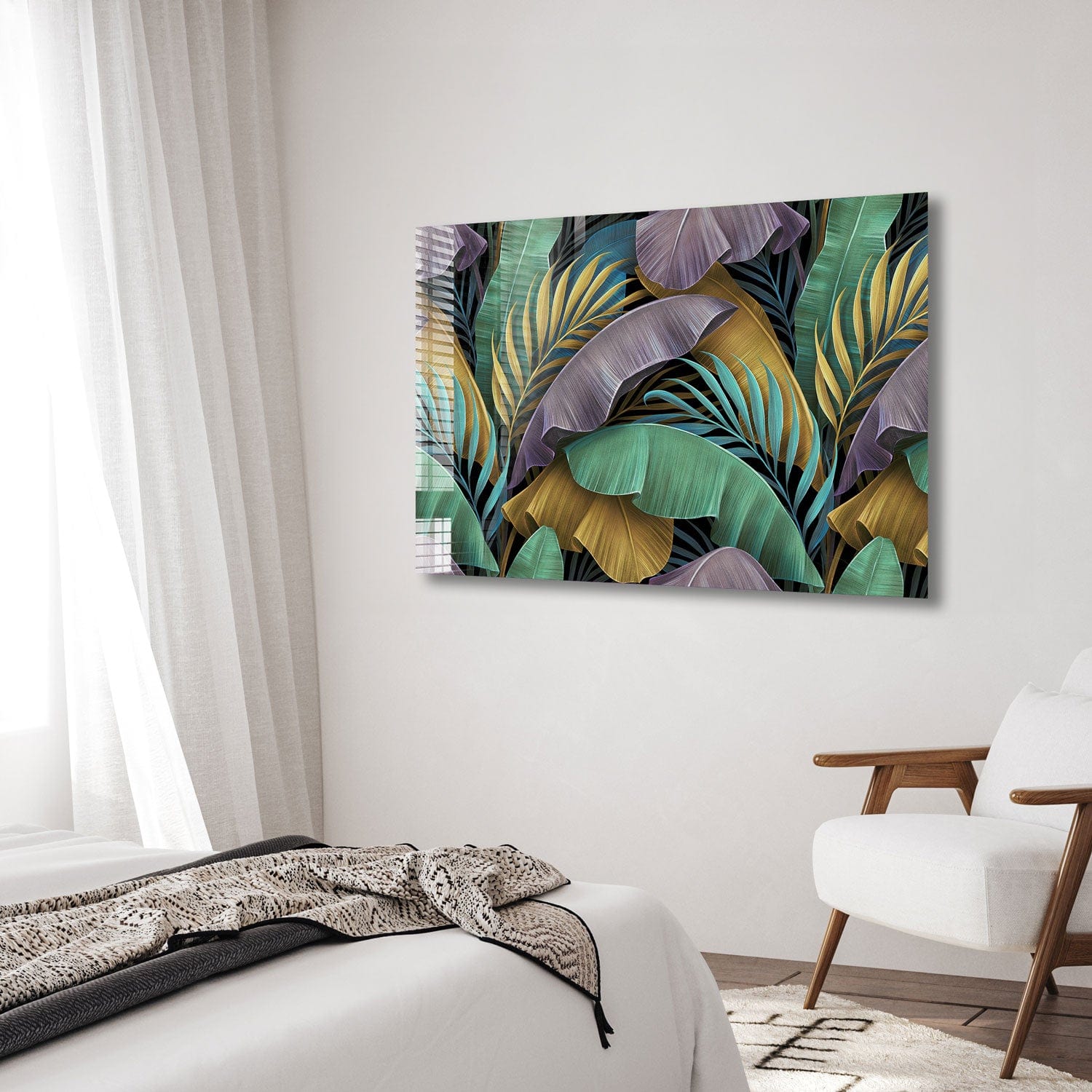 Artronauts Glass Print Colourful Tropical Leaves