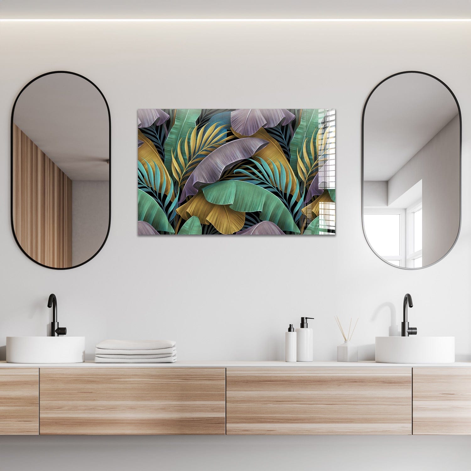 Artronauts Glass Print Colourful Tropical Leaves