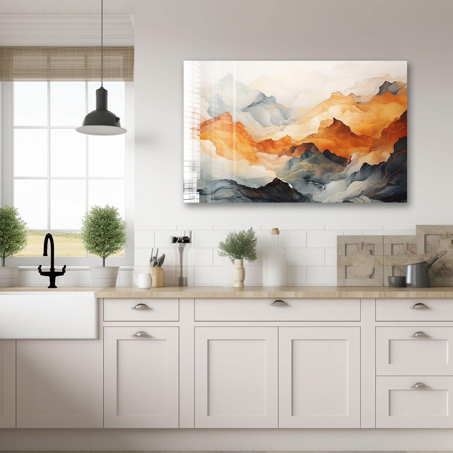 Artronauts Glass Print Abstract Mountains