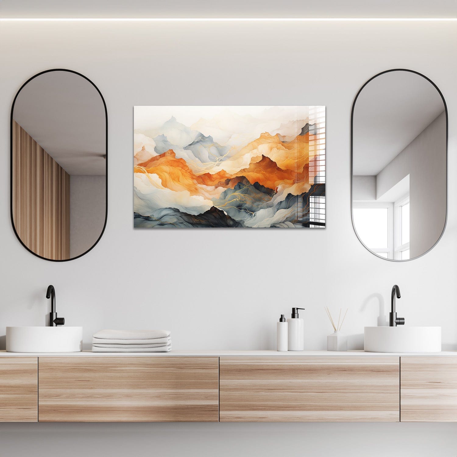 Artronauts Glass Print Abstract Mountains