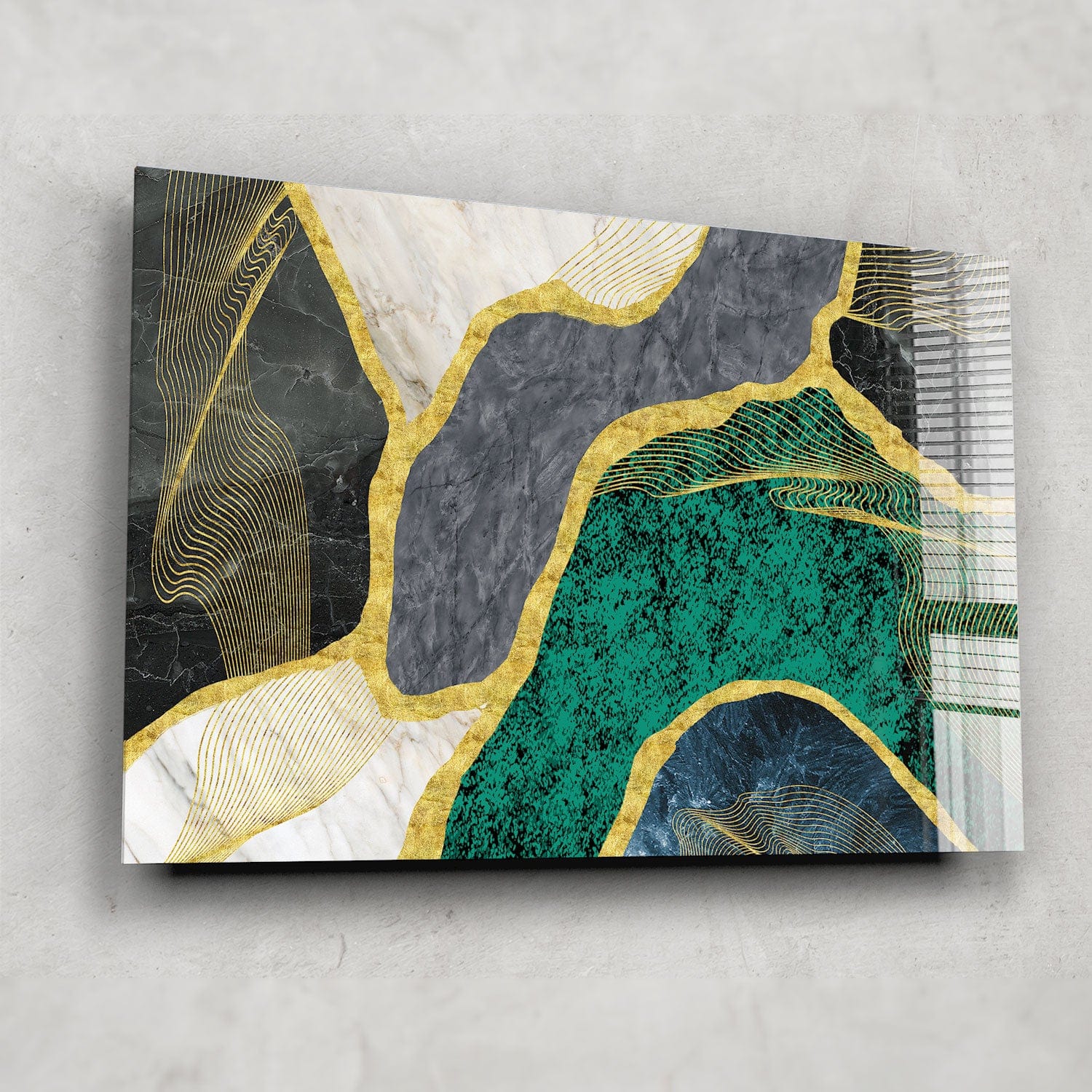 Artronauts Glass Print Green Marble Design
