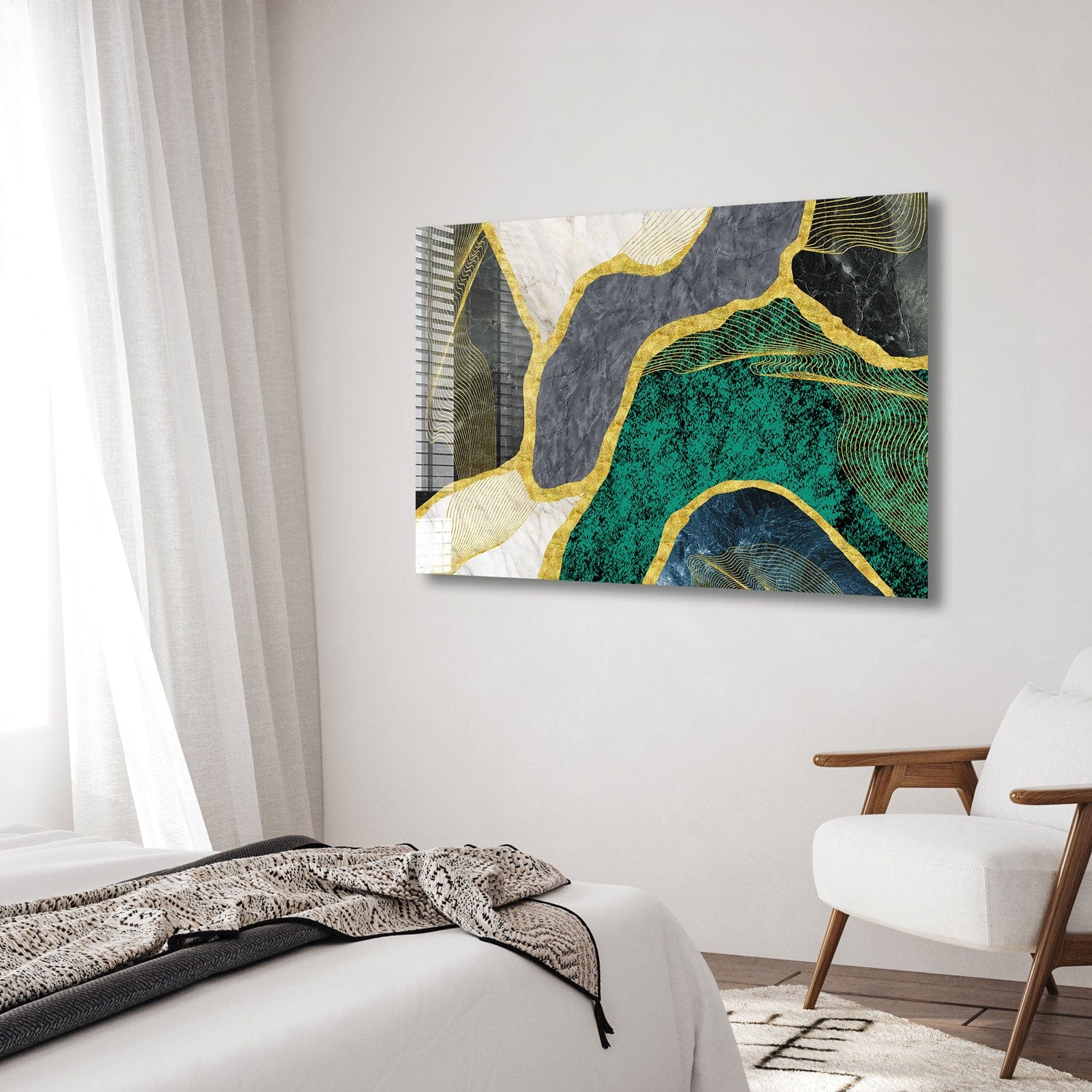 Artronauts Glass Print Green Marble Design