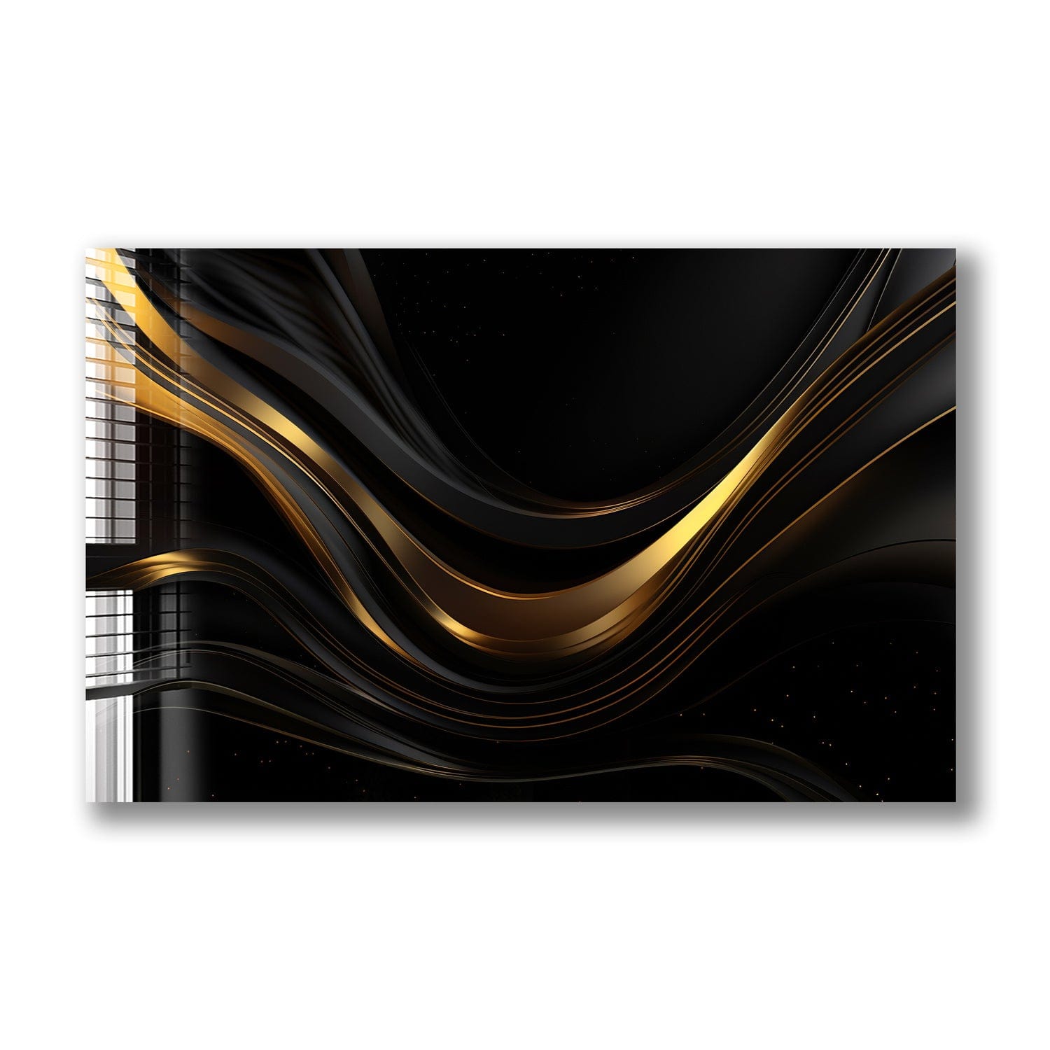 Artronauts Glass Print Minimal Gold & Black Art