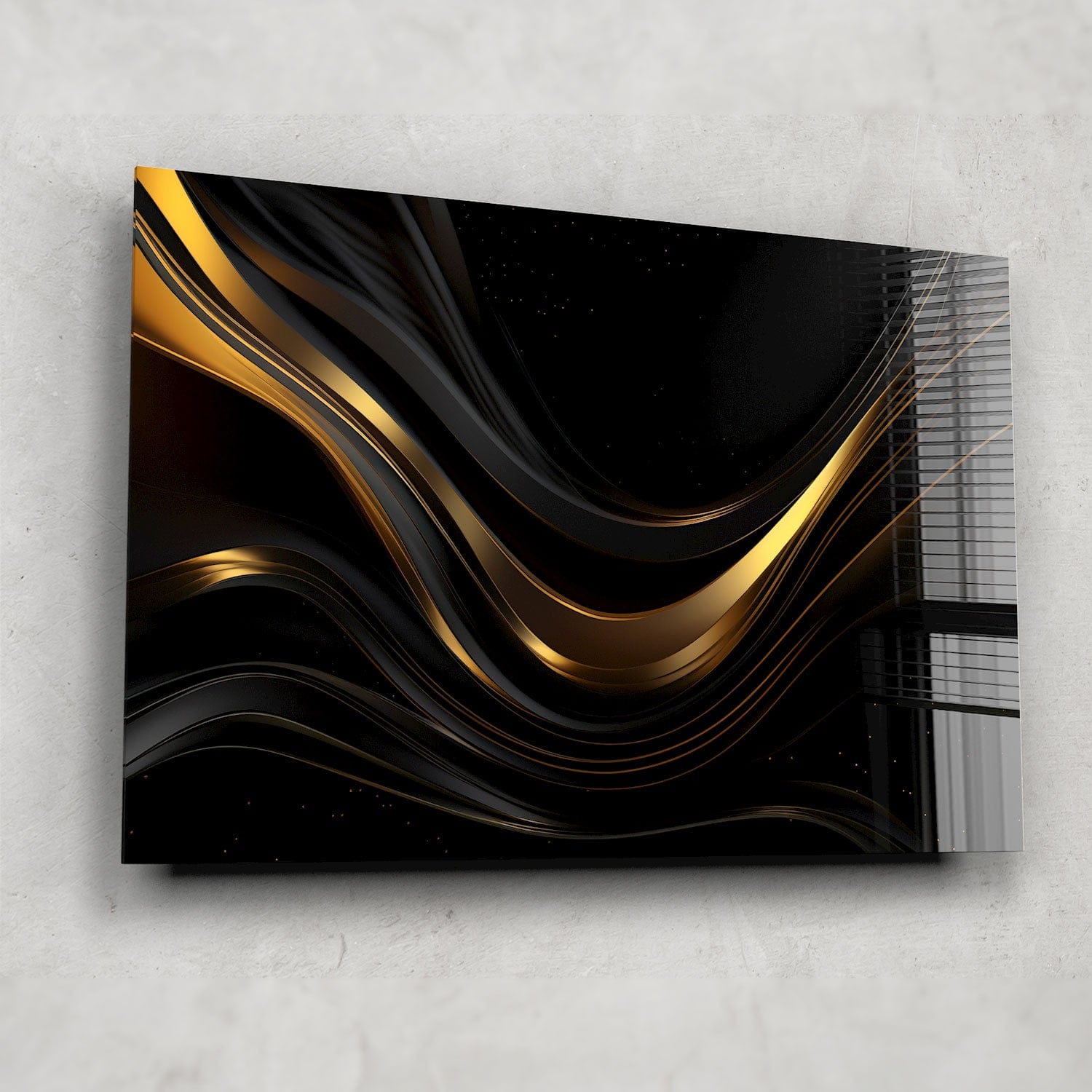 Artronauts Glass Print Minimal Gold & Black Art