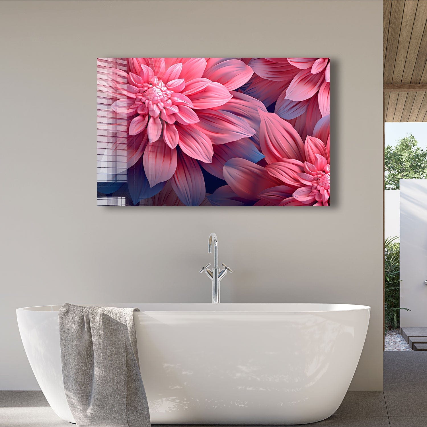 Artronauts Glass Print Pink Flowers