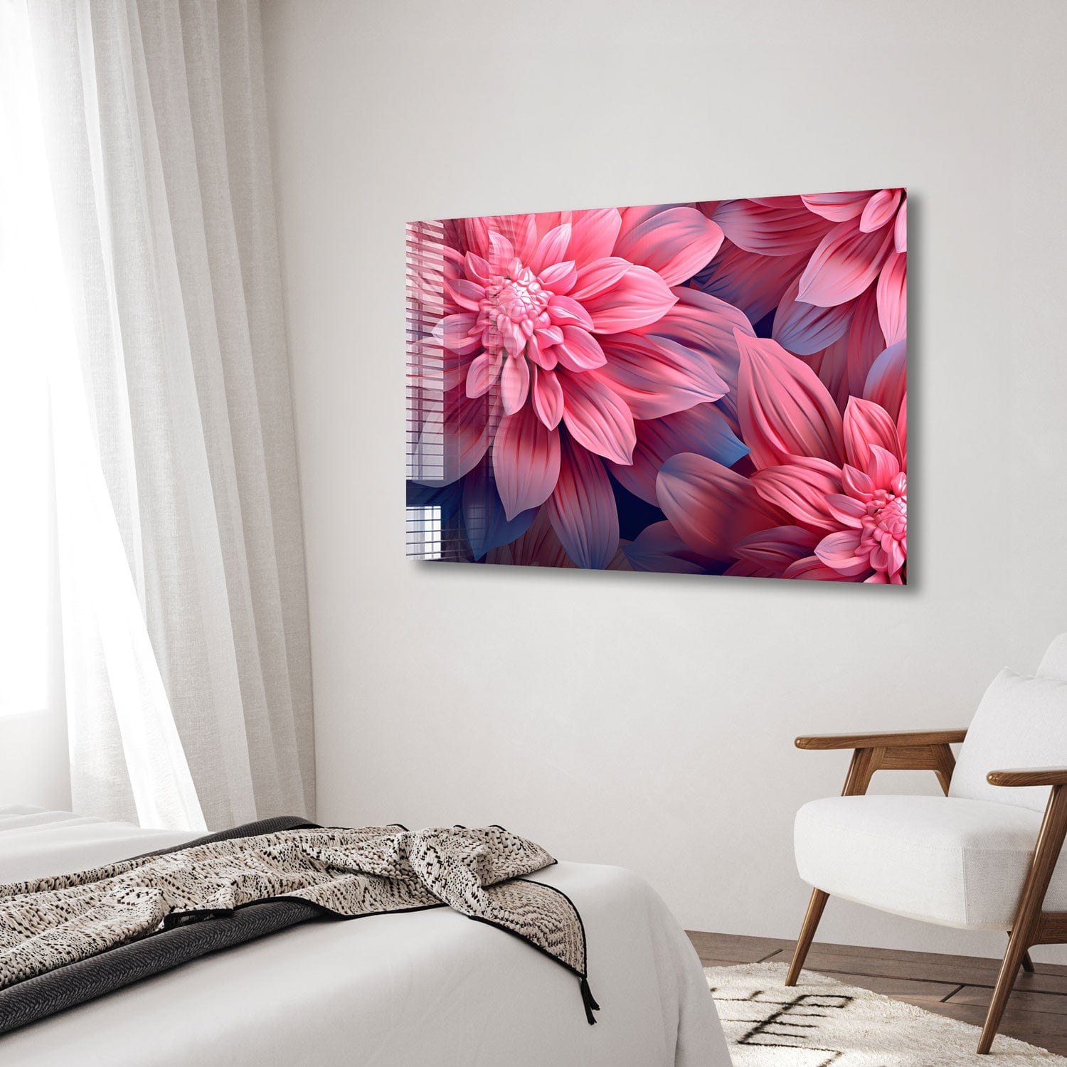 Artronauts Glass Print Pink Flowers