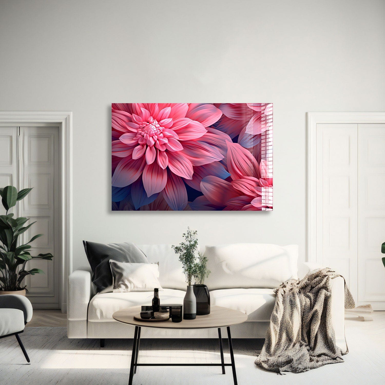 Artronauts Glass Print 60x90 Pink Flowers