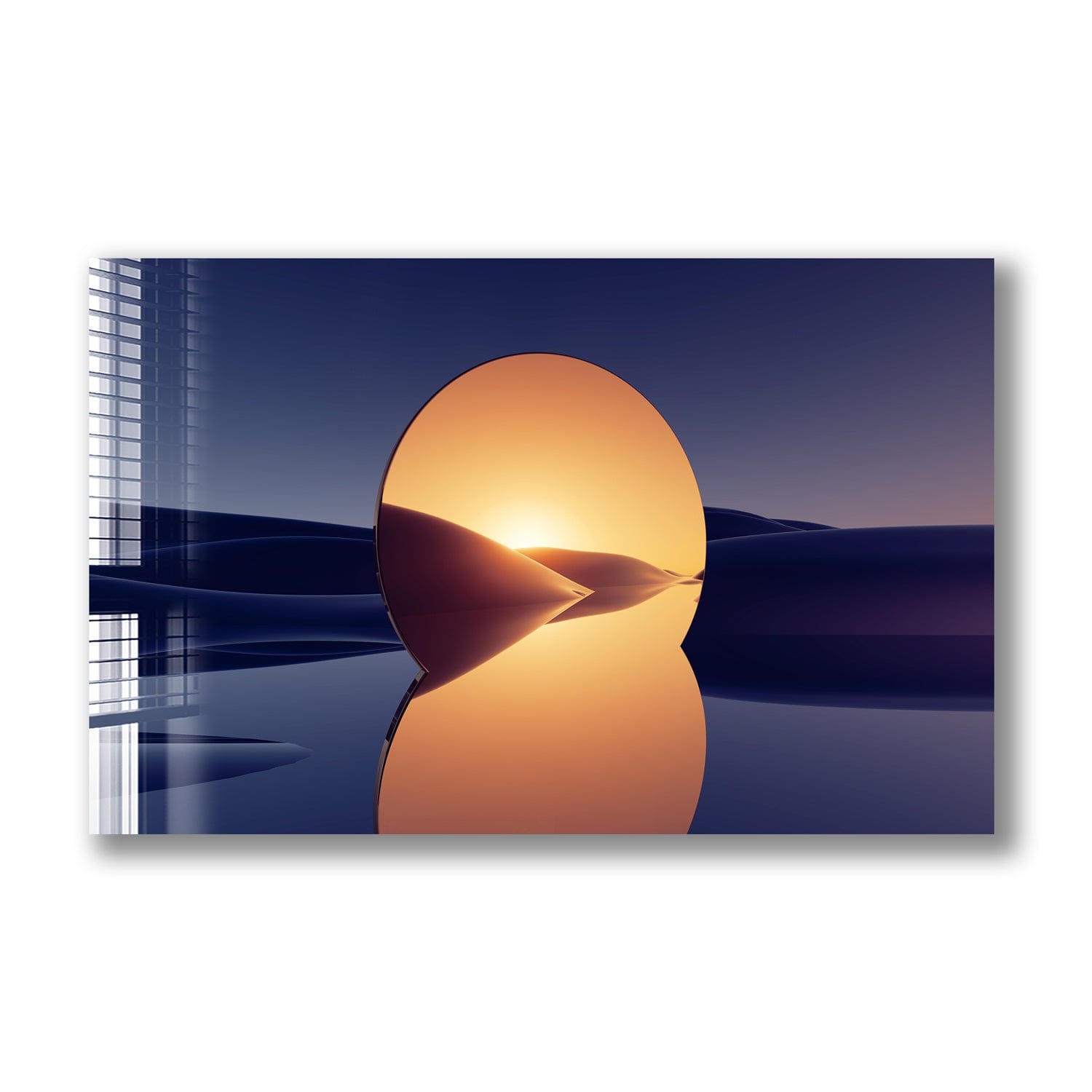Artronauts Glass Print Abstract Golden Mirror