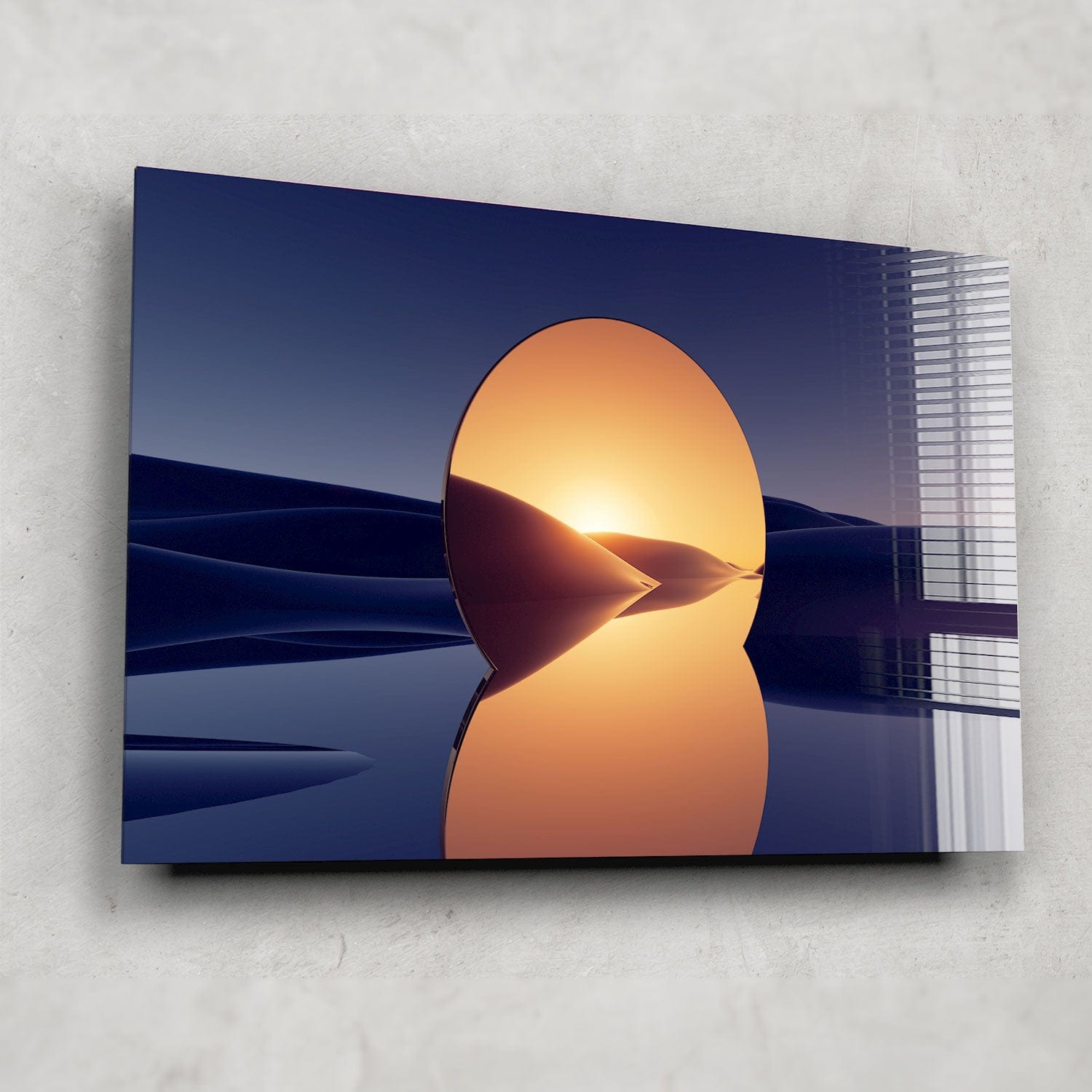 Artronauts Glass Print Abstract Golden Mirror