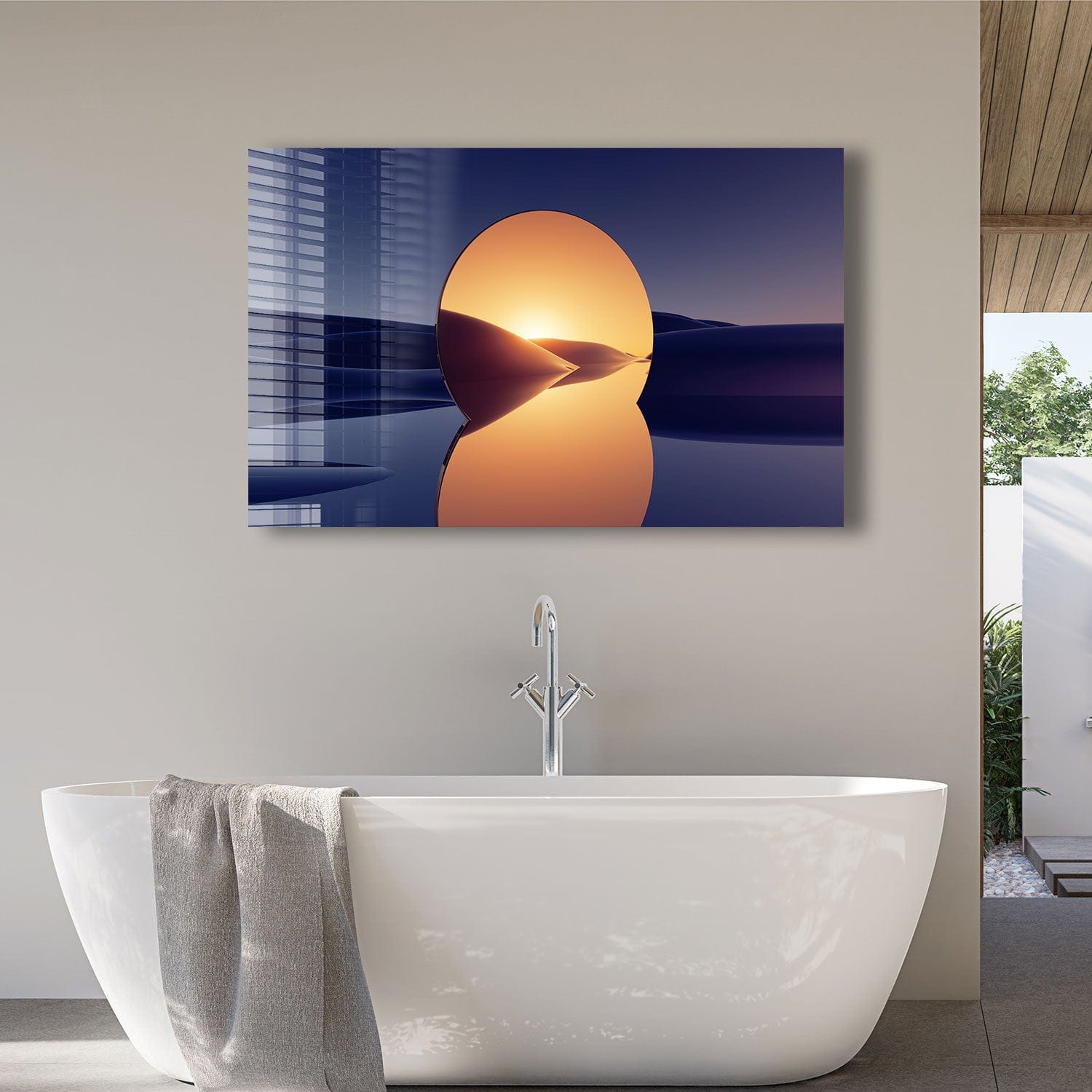 Artronauts Glass Print Abstract Golden Mirror