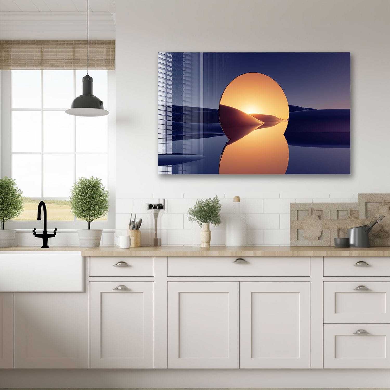 Artronauts Glass Print 110x70 Abstract Golden Mirror