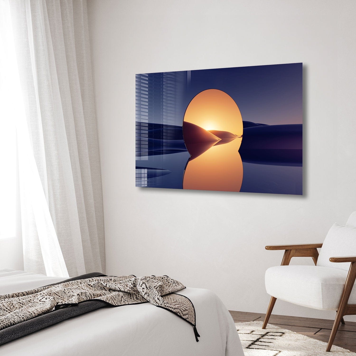 Artronauts Glass Print Abstract Golden Mirror