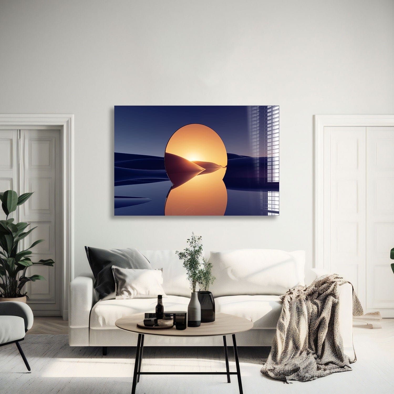 Artronauts Glass Print 60x90 Abstract Golden Mirror