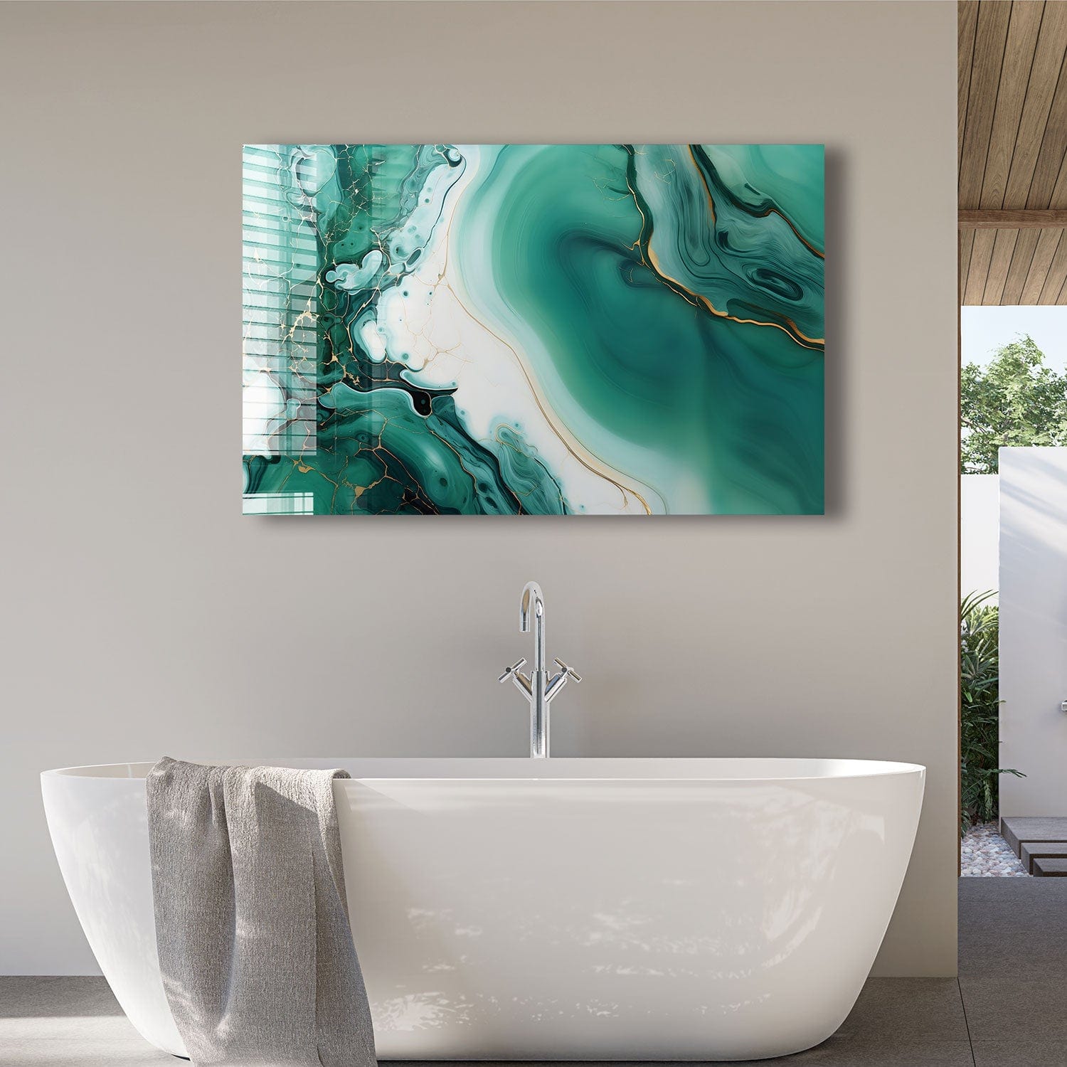 Artronauts Glass Print Green Marble Design II