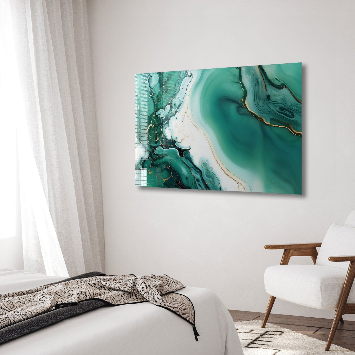 Artronauts Glass Print Green Marble Design II