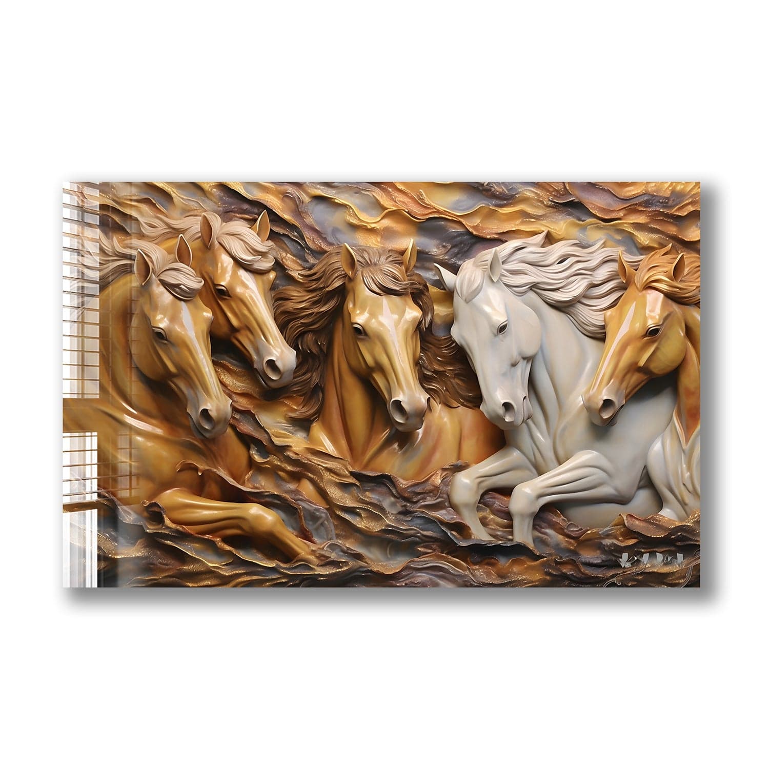 Artronauts Glass Print Horses Painting
