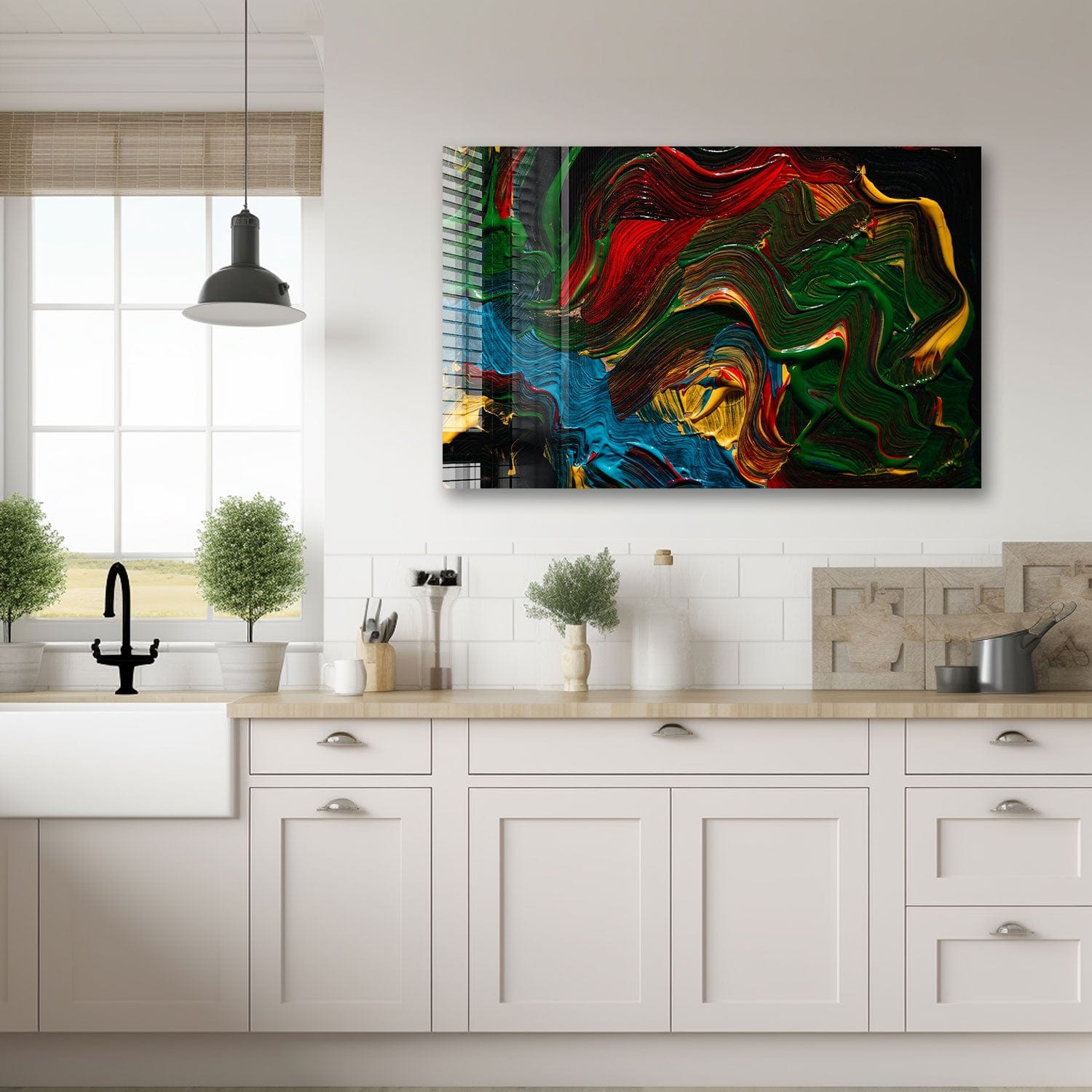 Artronauts Glass Print 110x70 Painting Colourful Abstract