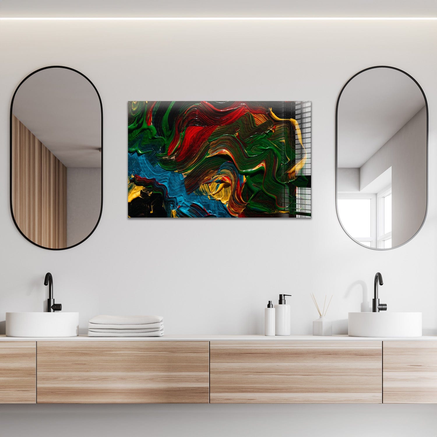 Artronauts Glass Print 72x46 Painting Colourful Abstract