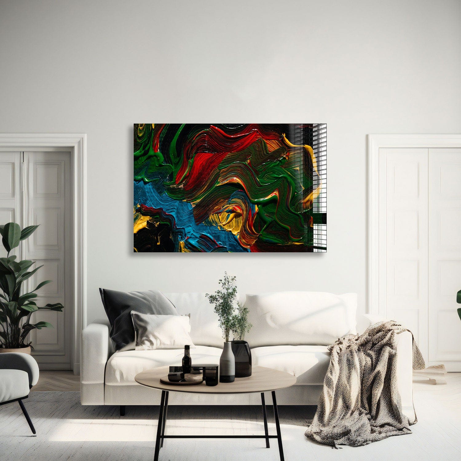 Artronauts Glass Print 60x90 Painting Colourful Abstract