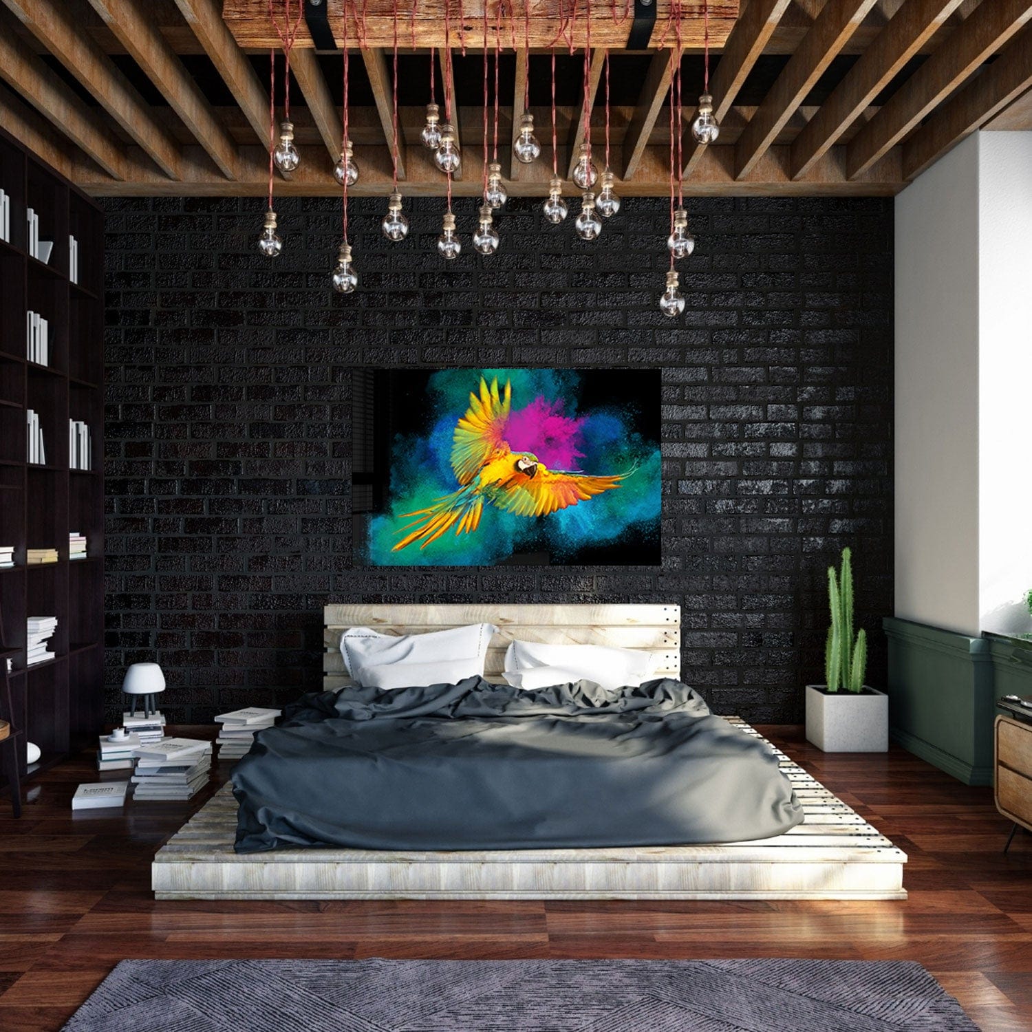 Artronauts Glass Print Rainbow Parrot - Tempered Glass Wall Art