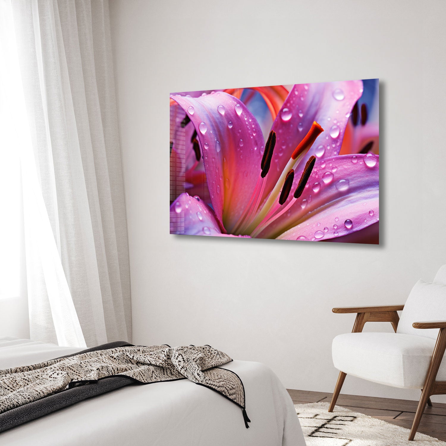 Purple Lily - Tempered Glass Wall Art