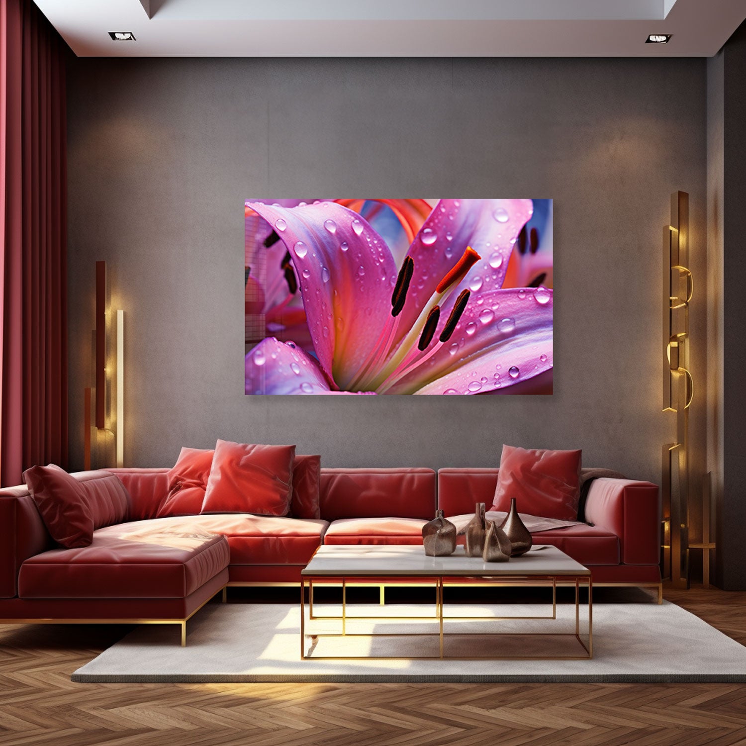 Purple Lily - Tempered Glass Wall Art