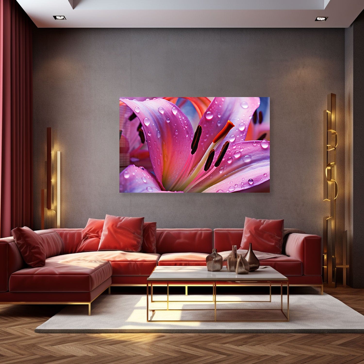 Artronauts Glass Print Purple Lily - Tempered Glass Wall Art