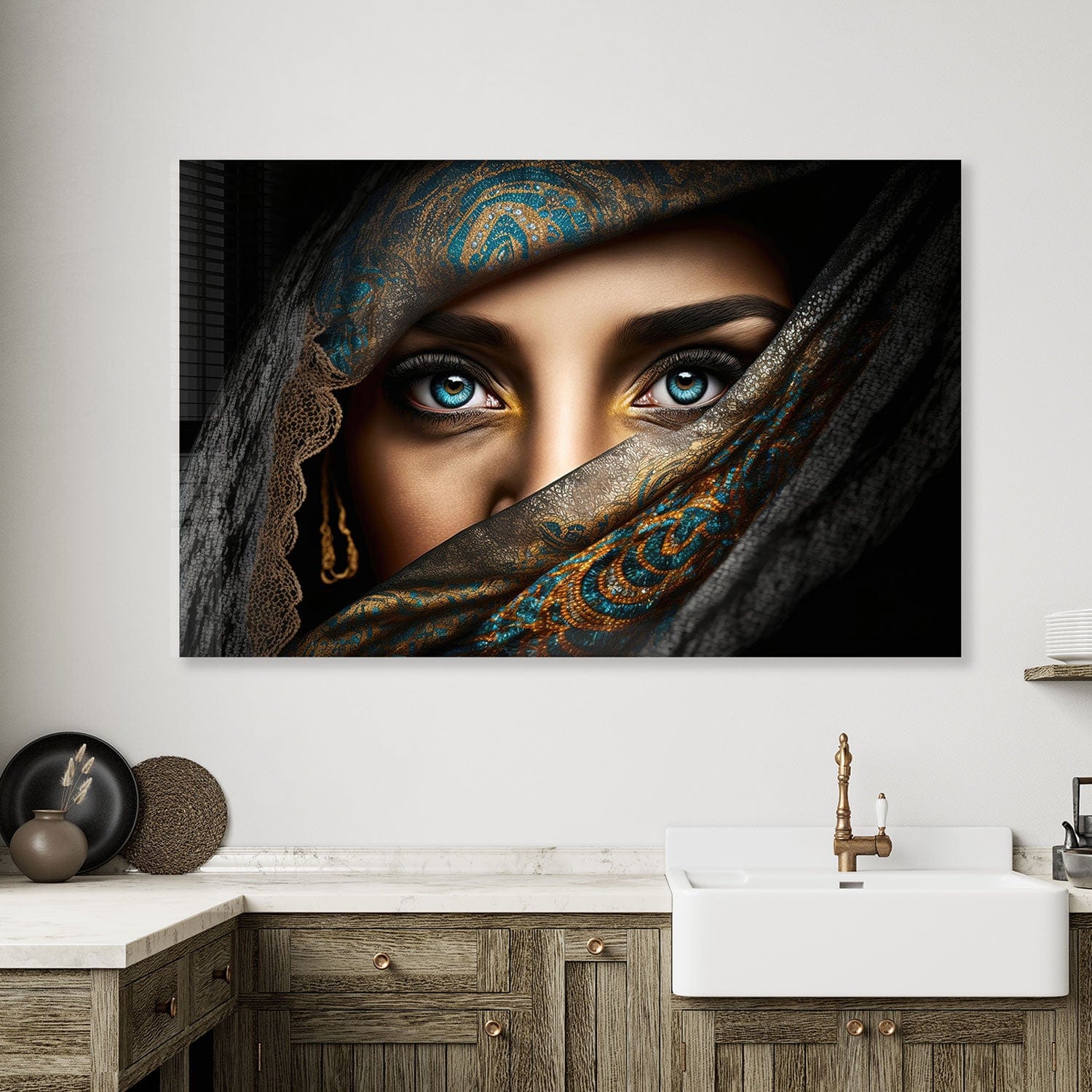 Artronauts Glass Print The Blue Eyes - Tempered Glass Wall Art