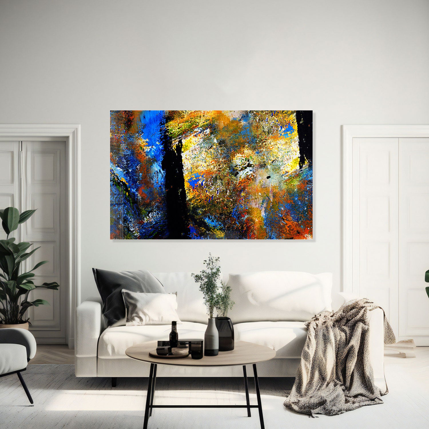 Abstract Face - Tempered Glass Wall Art