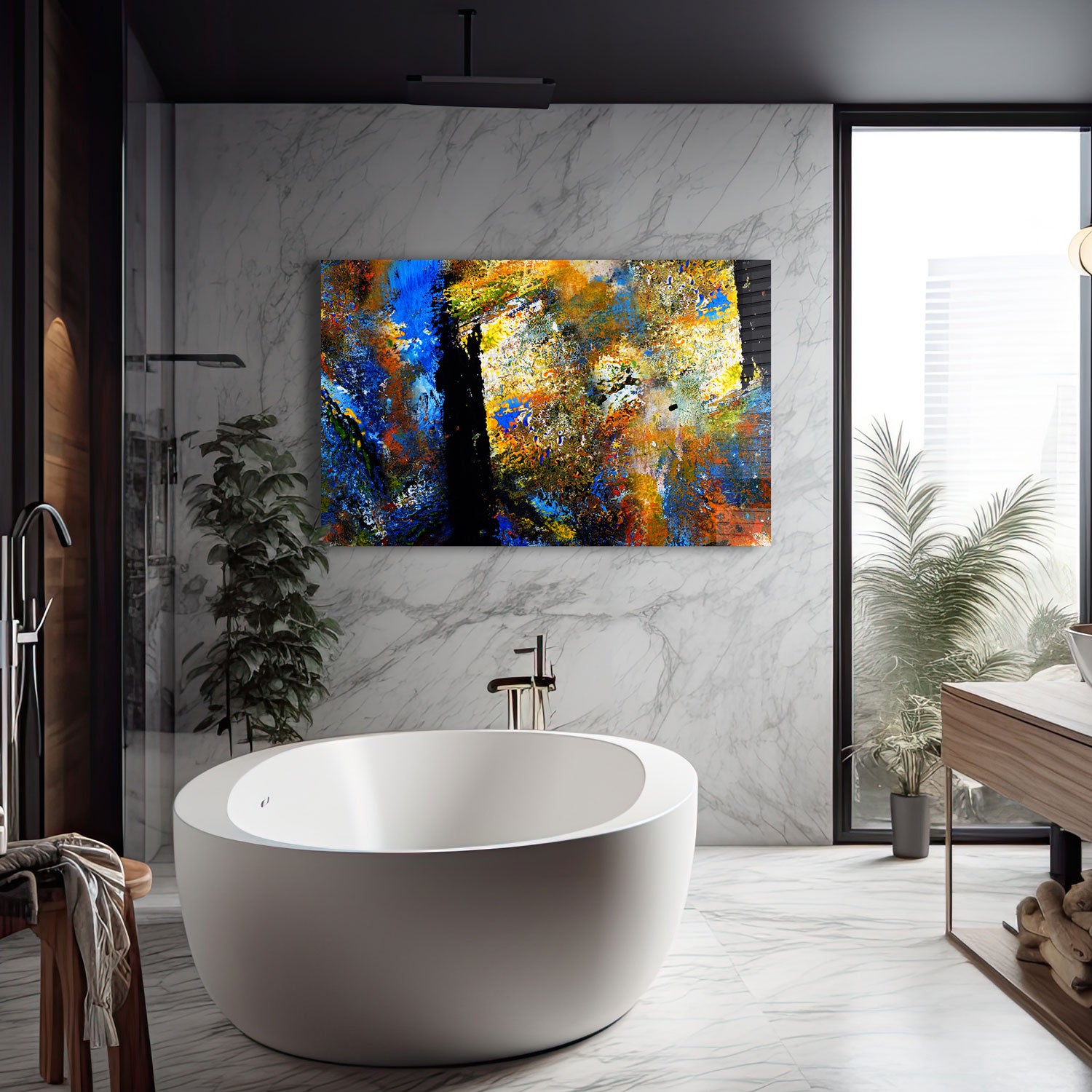 Abstract Face - Tempered Glass Wall Art
