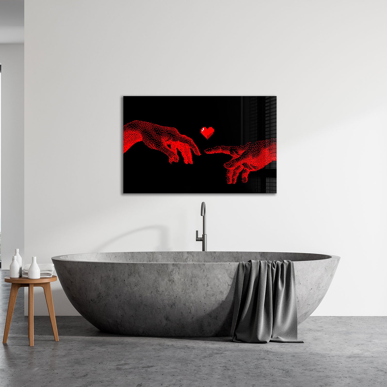 Pixelated Connection - Tempered Glass Wall Art