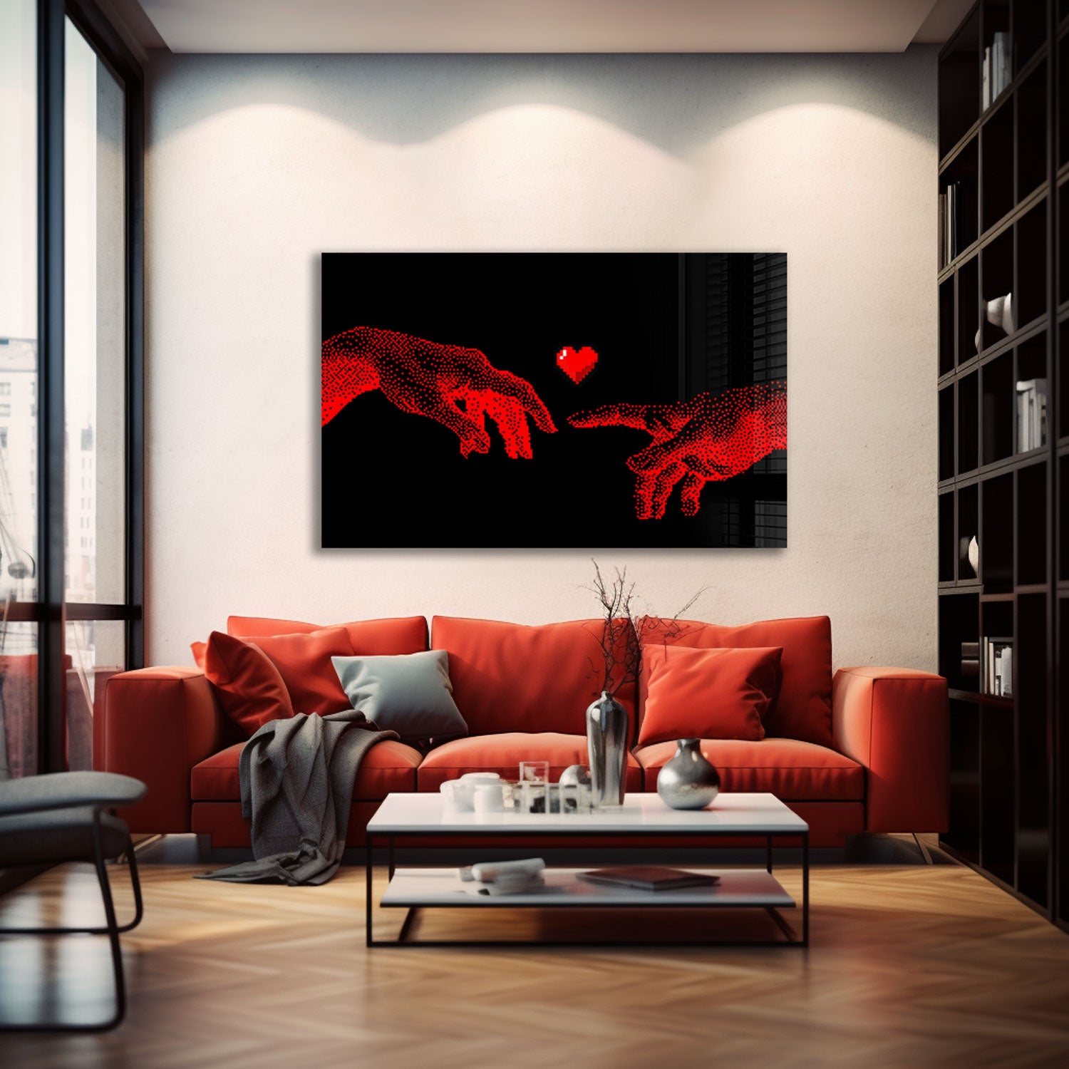 Pixelated Connection - Tempered Glass Wall Art