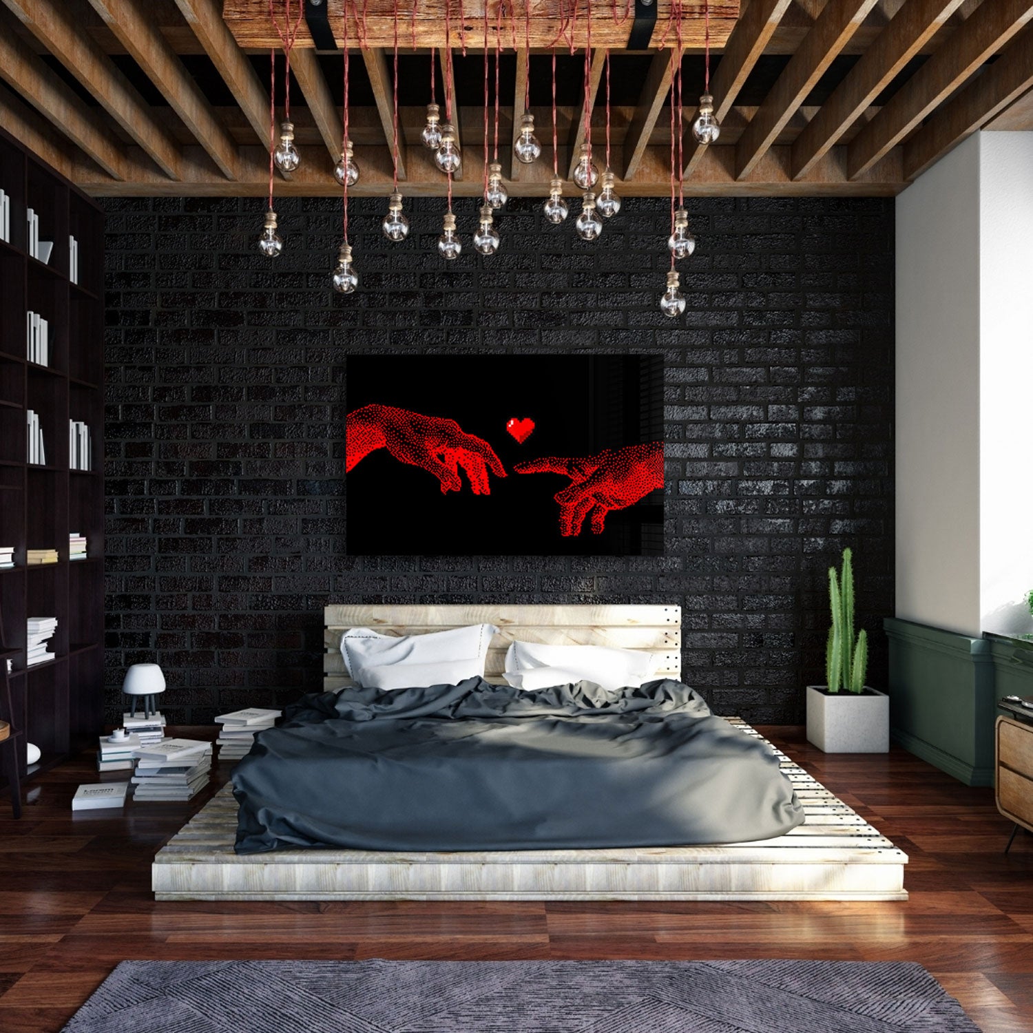 Pixelated Connection - Tempered Glass Wall Art