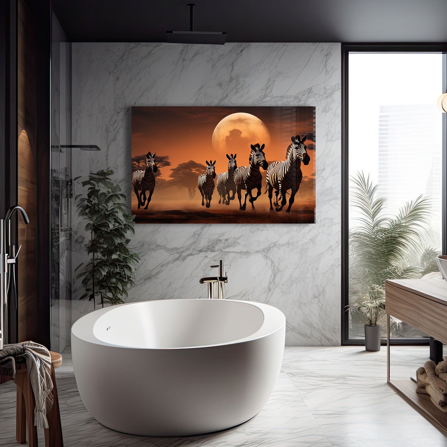 Striped Horizon - Tempered Glass Wall Art