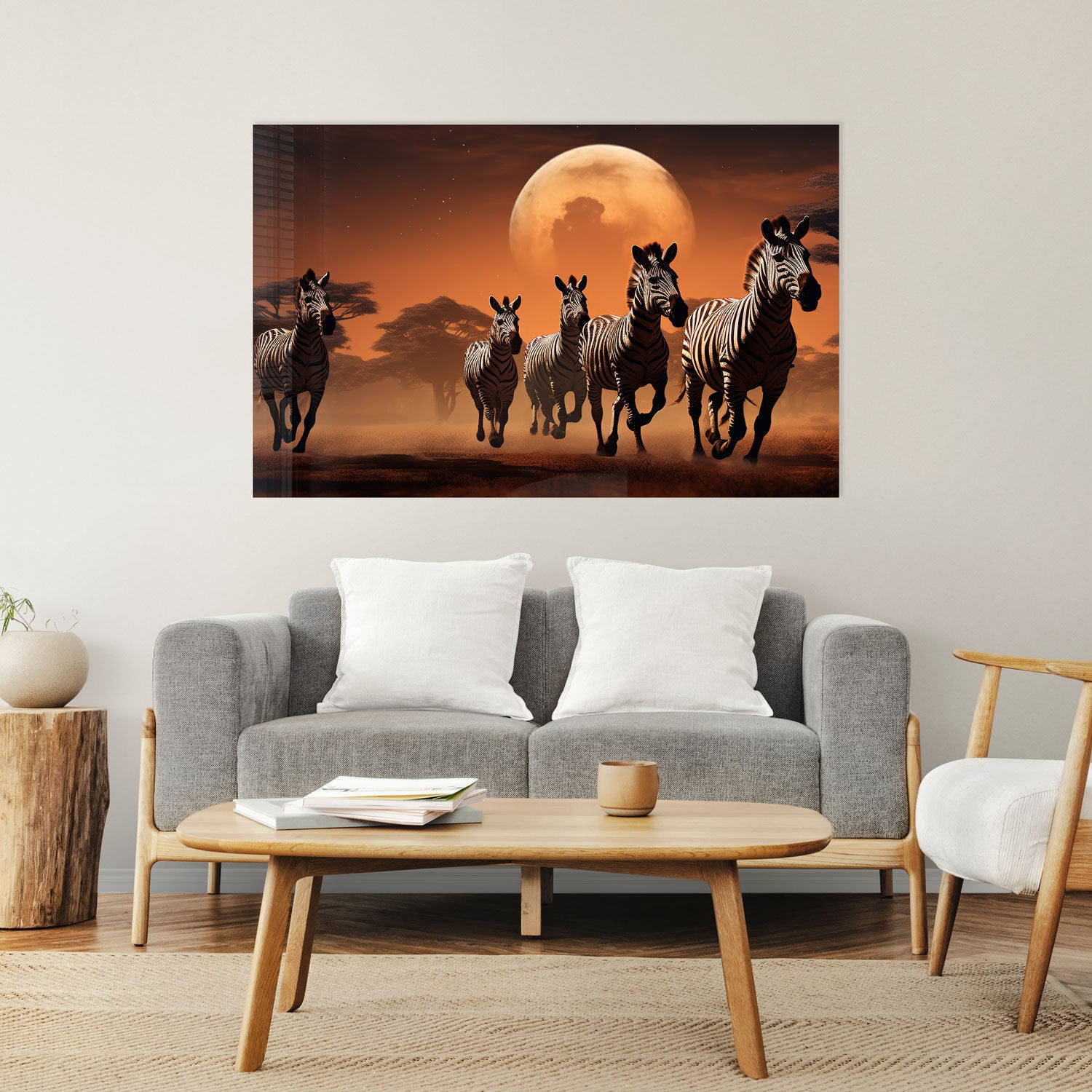 Striped Horizon - Tempered Glass Wall Art