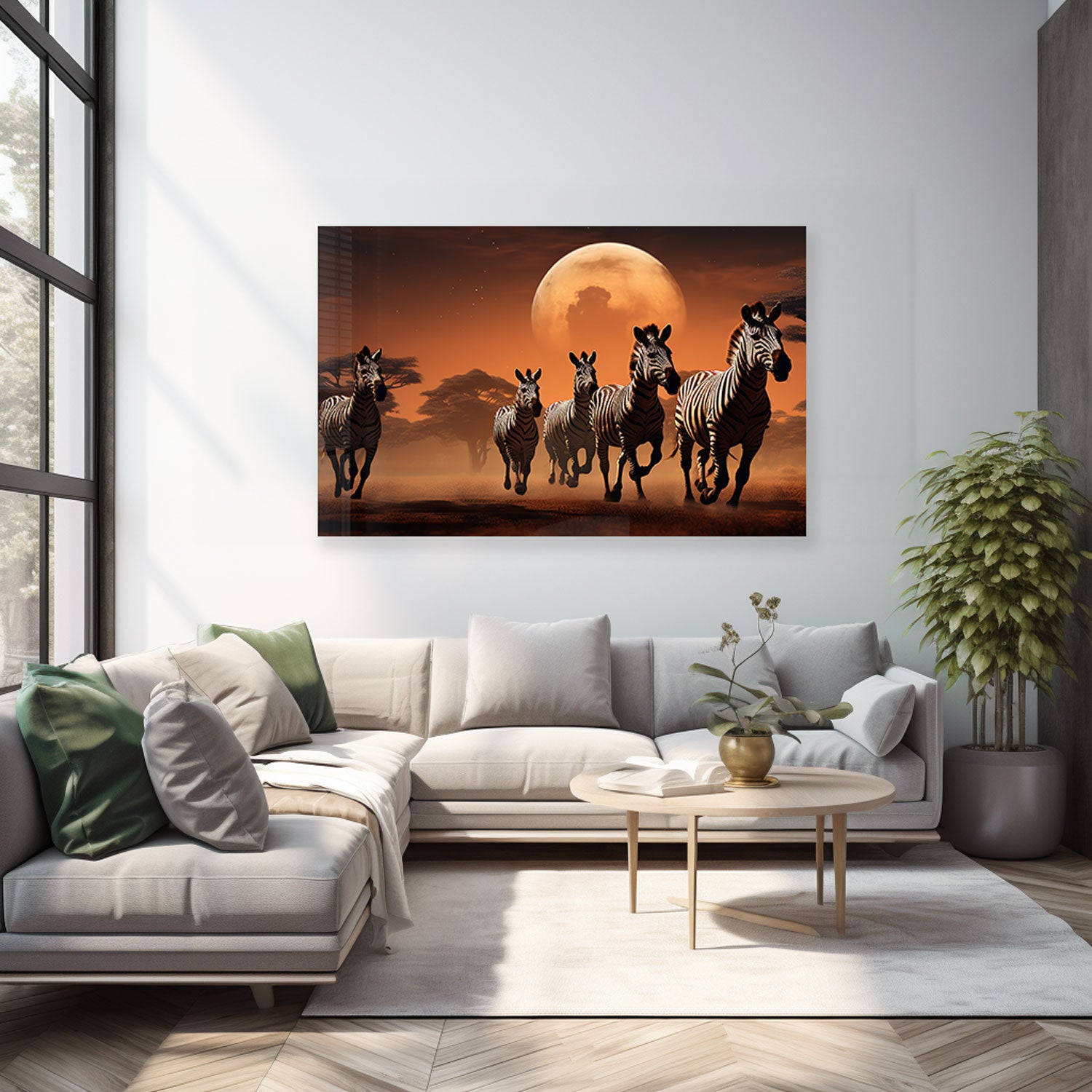 Striped Horizon - Tempered Glass Wall Art