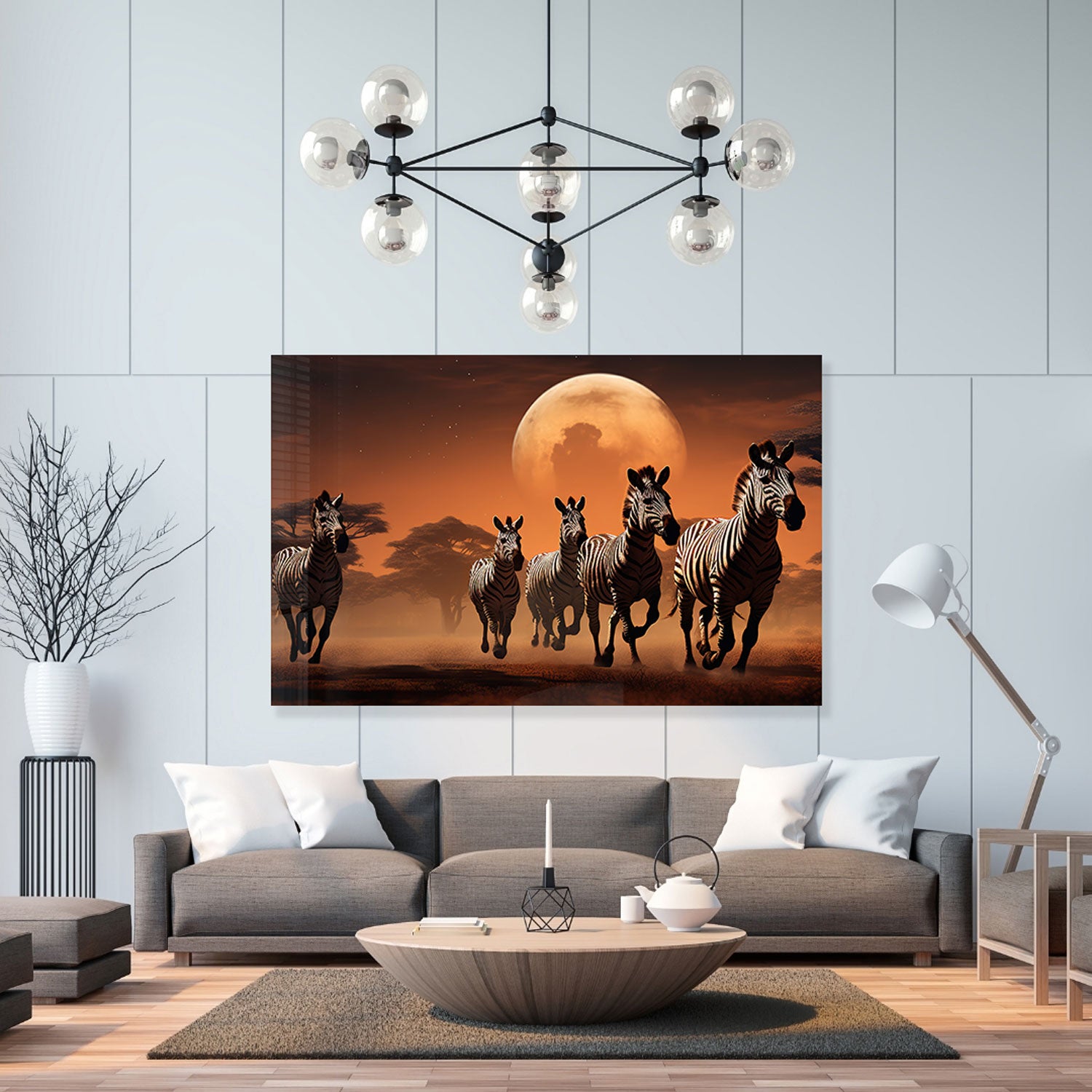 Striped Horizon - Tempered Glass Wall Art
