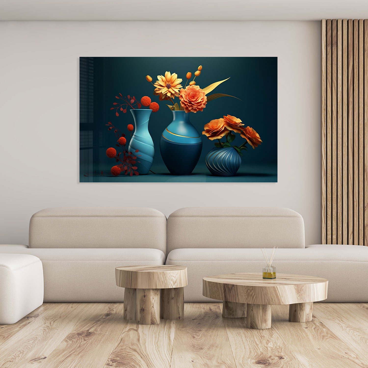 Portrait Flowers - Tempered Glass Wall Art