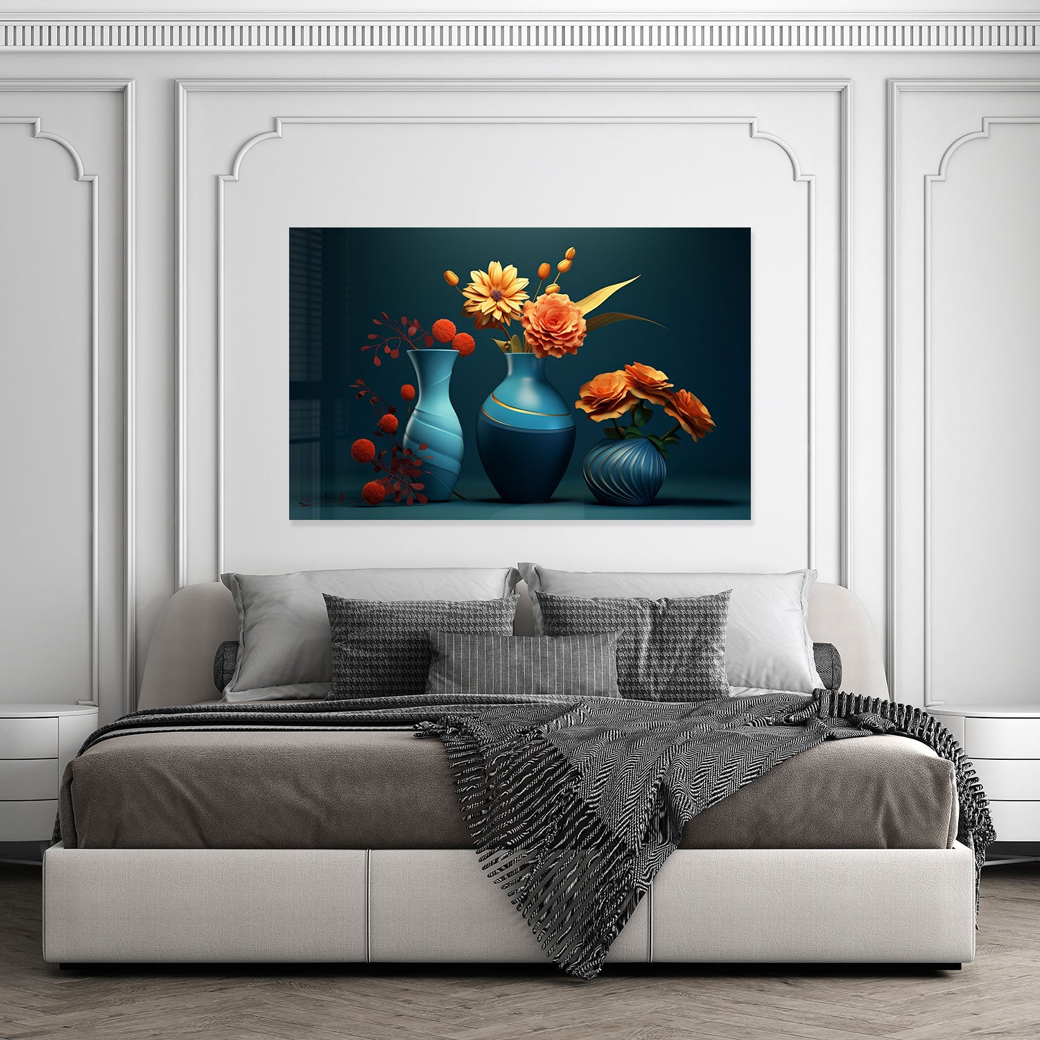 Portrait Flowers - Tempered Glass Wall Art
