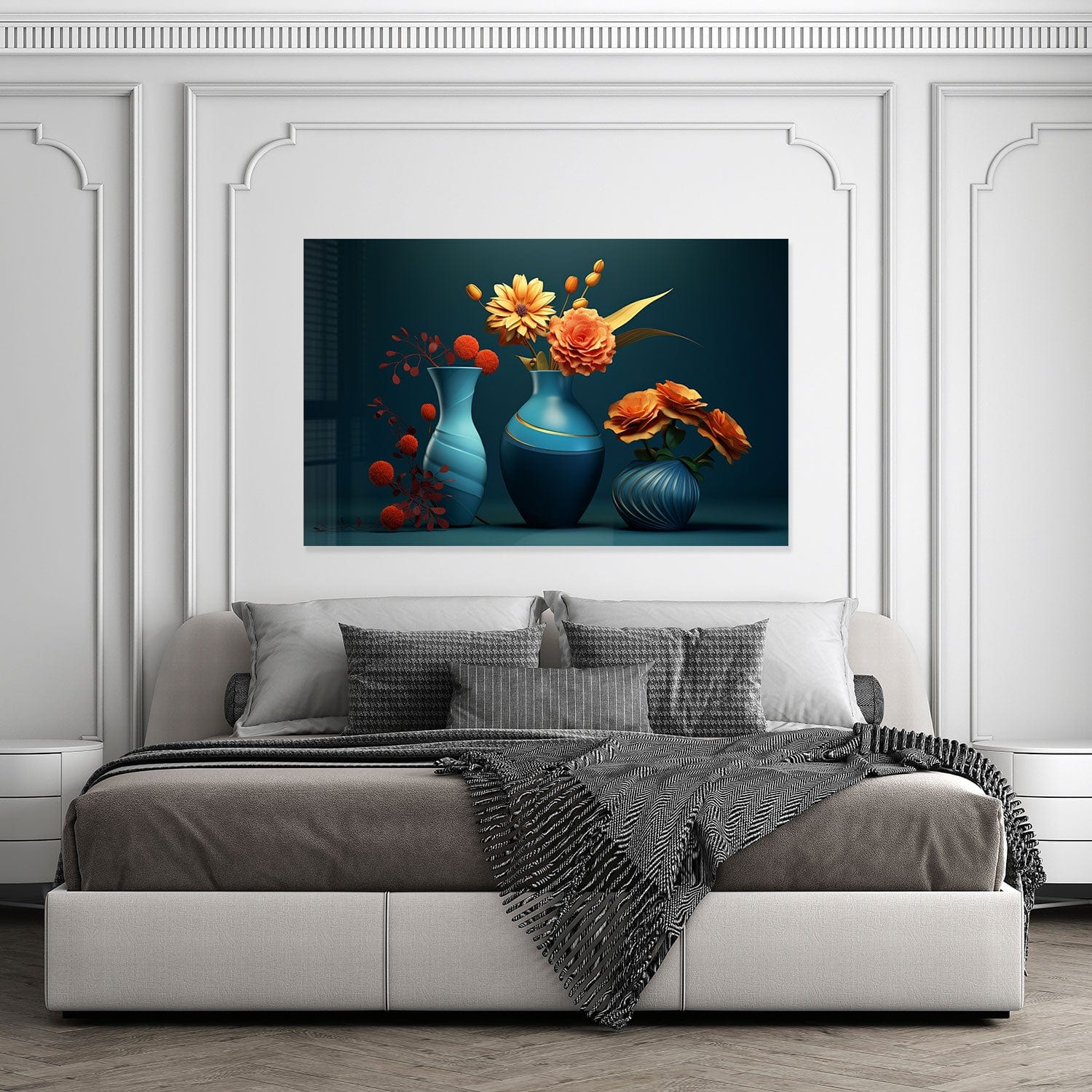 Artronauts Glass Print Portrait Flowers - Tempered Glass Wall Art