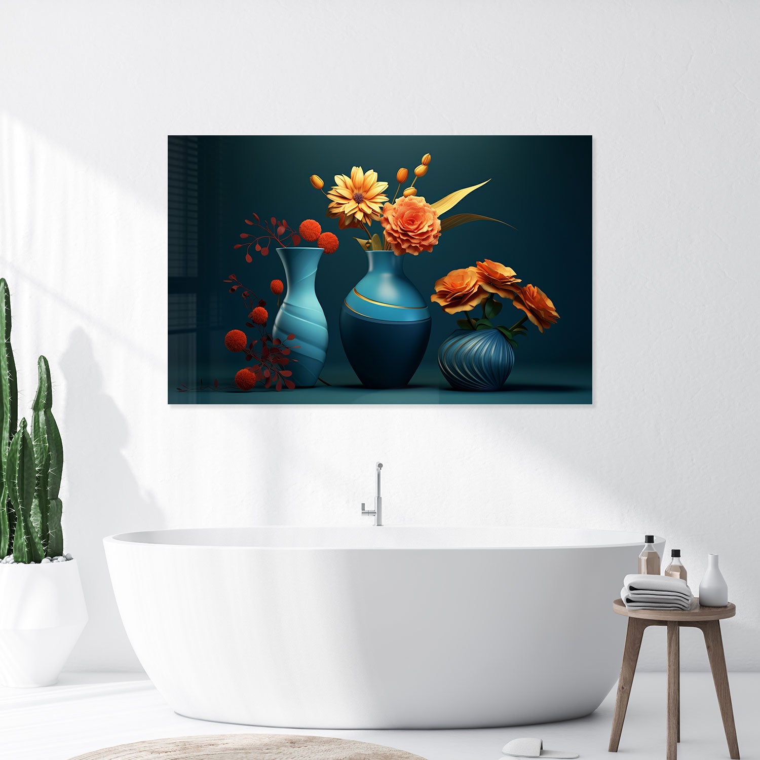 Portrait Flowers - Tempered Glass Wall Art