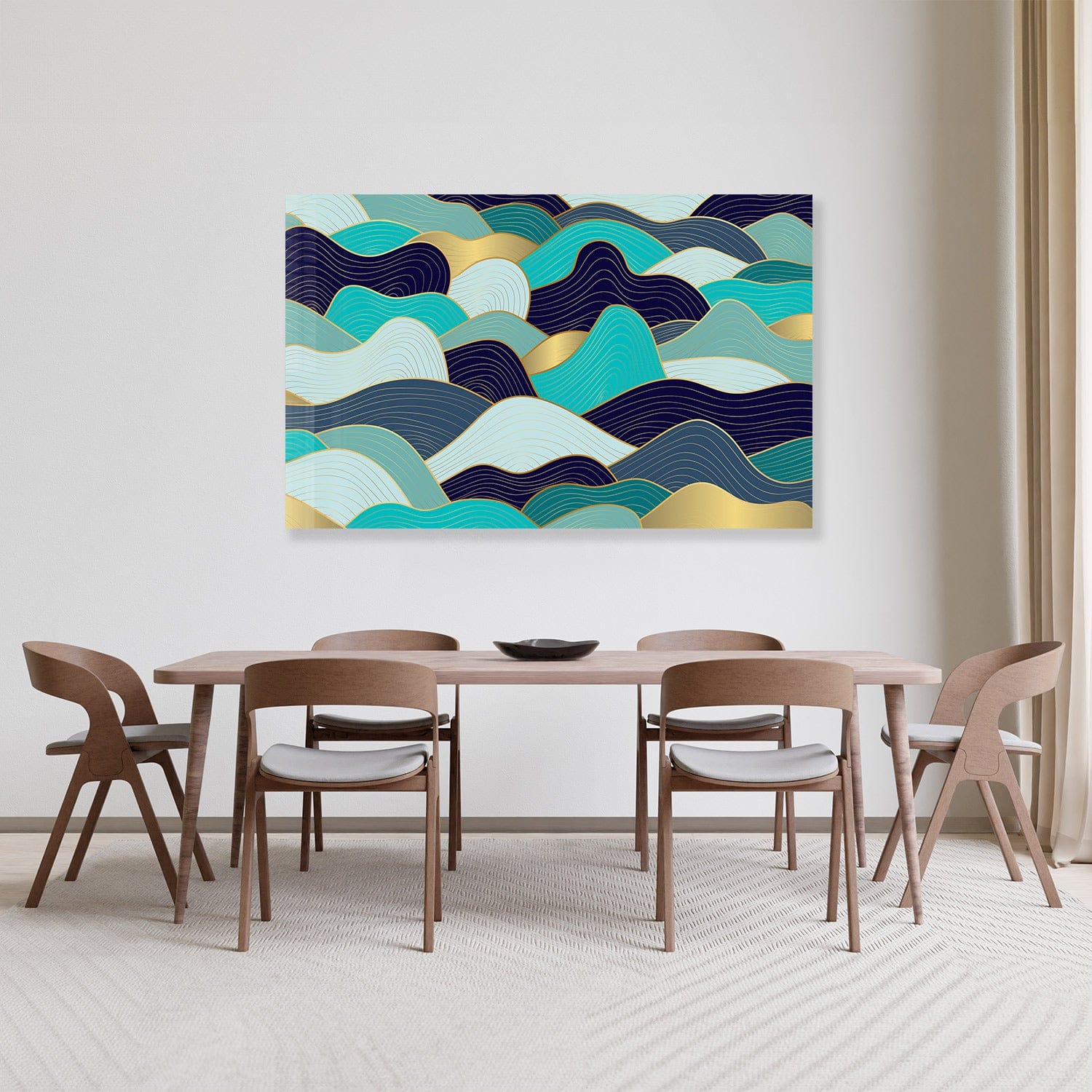 Artronauts Glass Print Shades of Blue Waves - Tempered Glass Wall Art