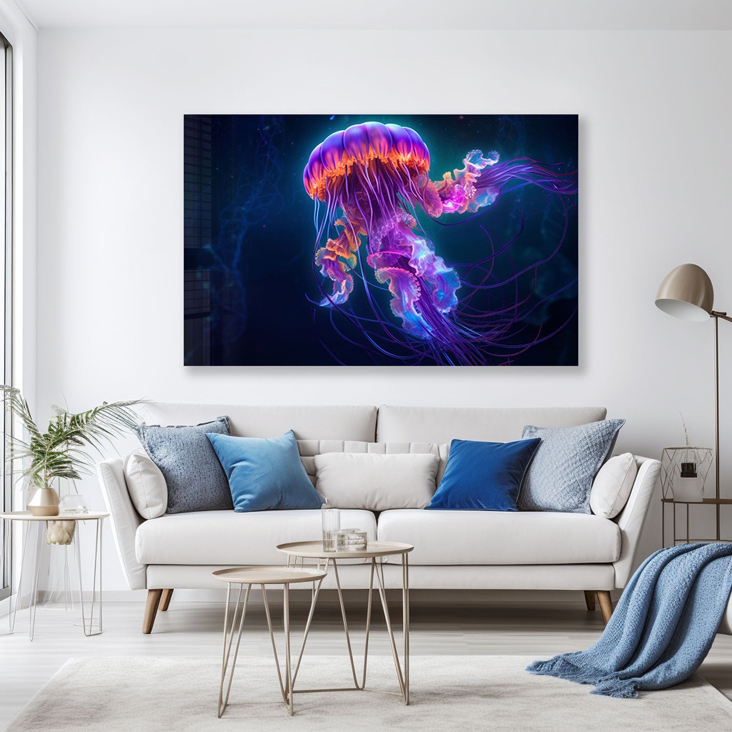 Jellyfish - Tempered Glass Wall Art