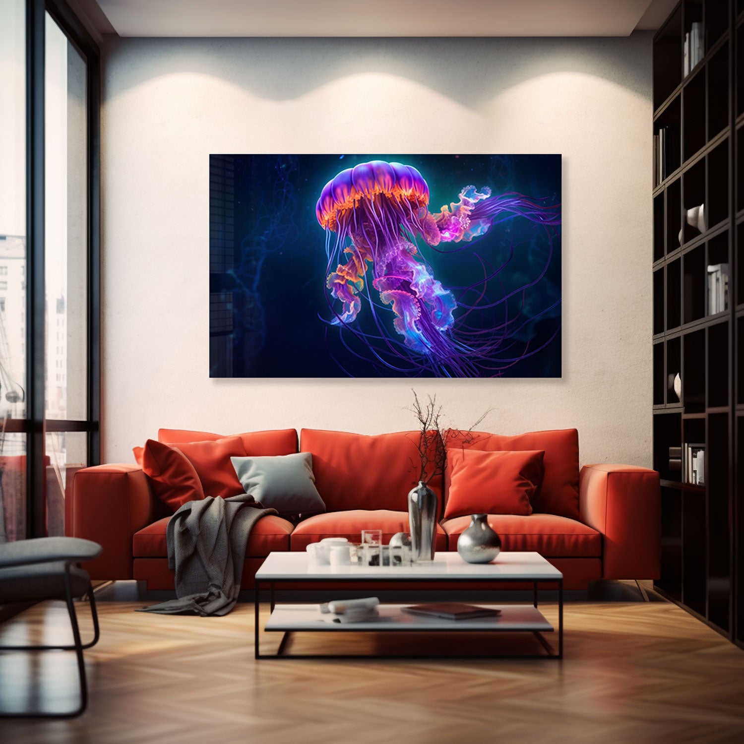 Jellyfish - Tempered Glass Wall Art