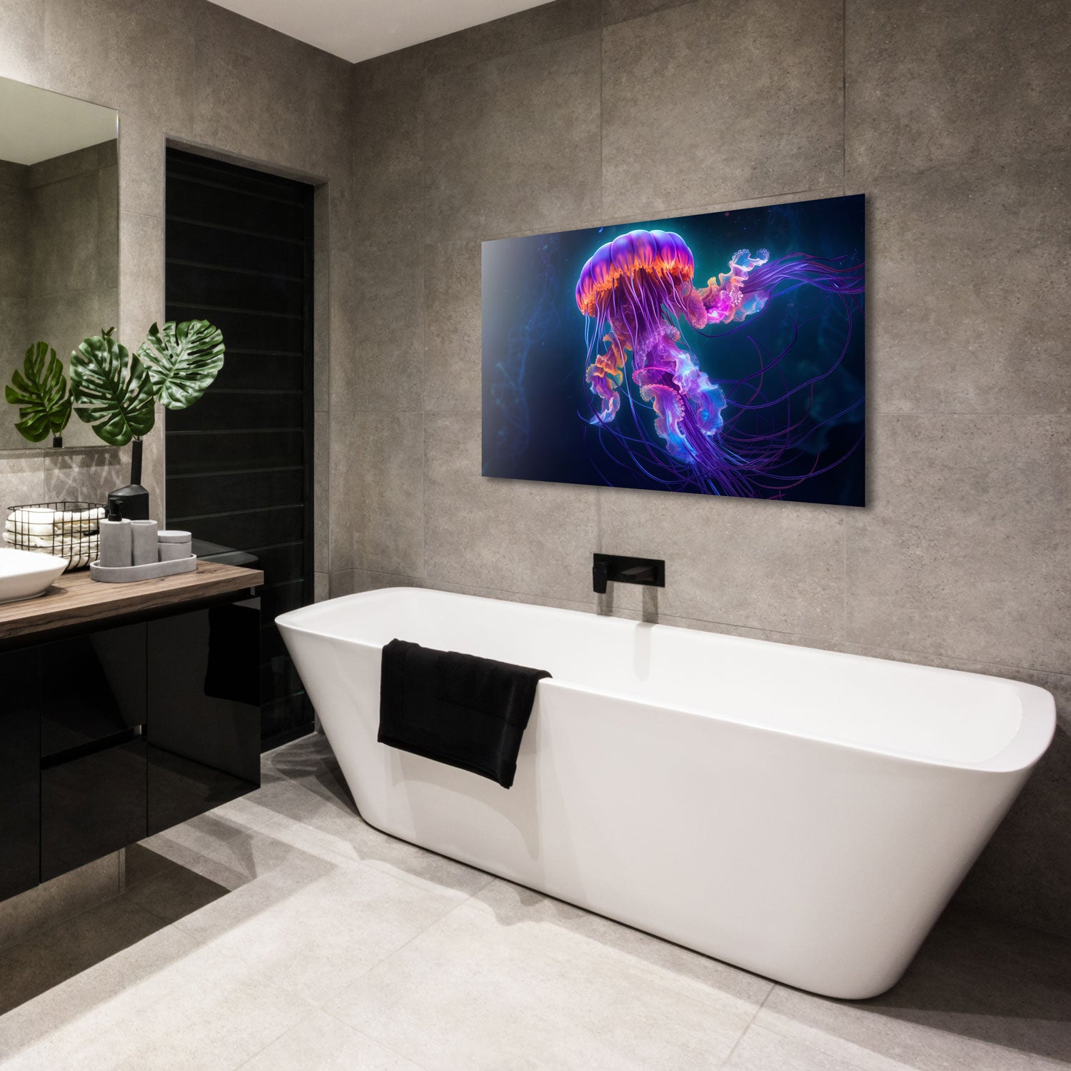 Jellyfish - Tempered Glass Wall Art